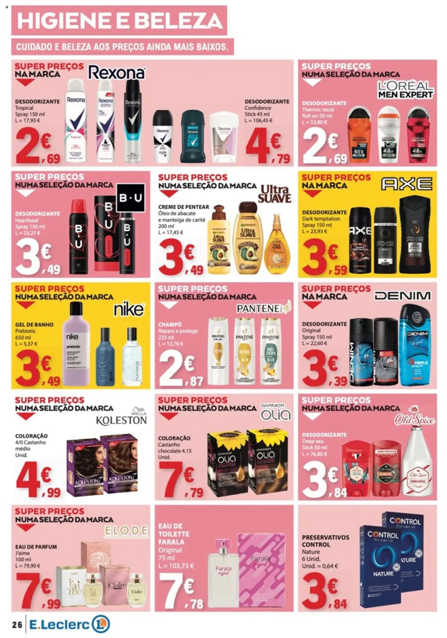E.Leclerc folheto │ válido de 07.05.2026 | Página: 26 | Produtos: Gel de banho, Desodorizante, Manteiga, Abacate