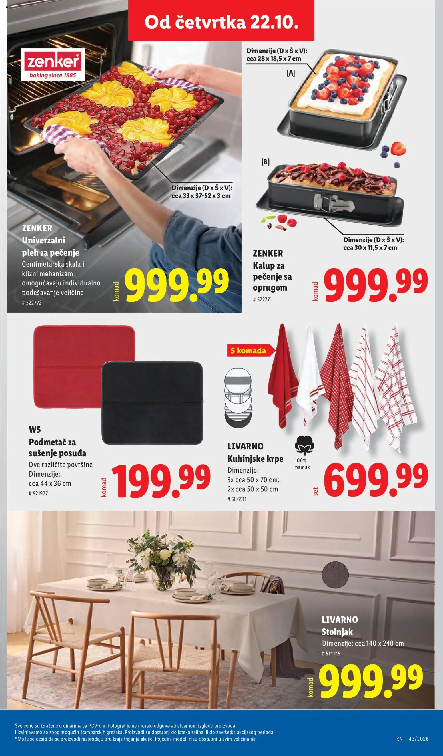 Lidl katalog - važi od 22.10.2026 | Strana: 79 | Proizvode: W5, Kuhinjske krpe, Stolnjak