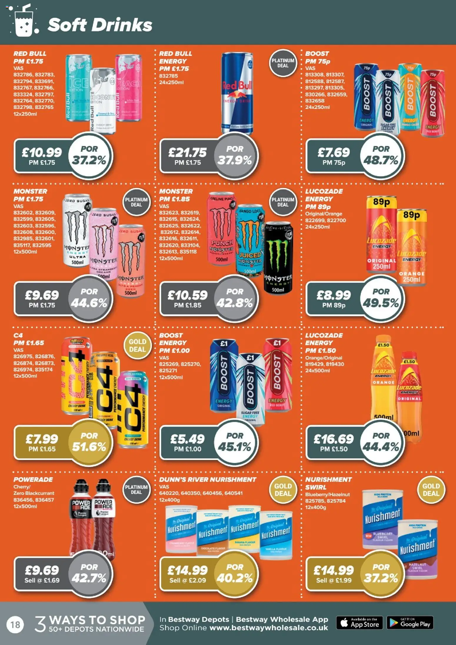 {H1} | Page: 18 | Products: Drinks, Energy drink, Strawberry, Orange