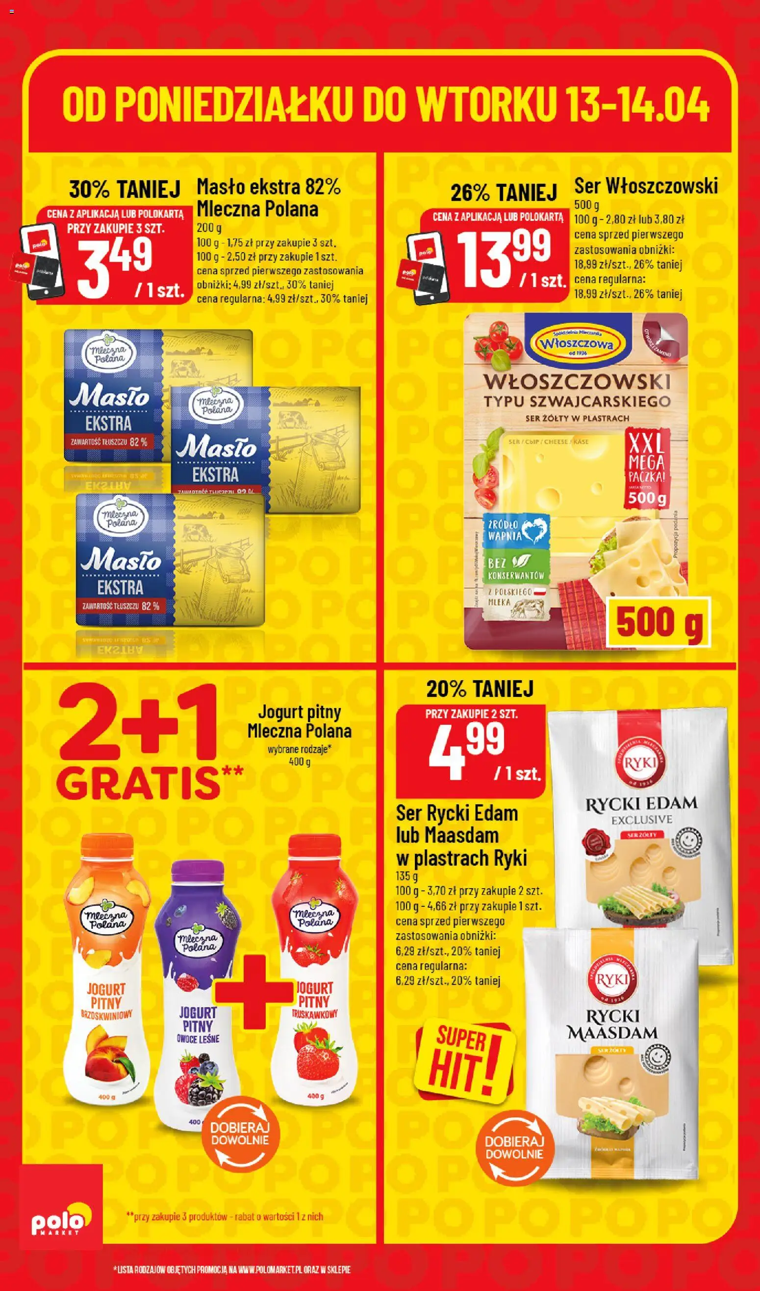 POLOmarket gazetka - Super Hity od 13.04.2026 | Strona: 4 | Produkty: Jogurt pitny, Masło, Ser, Owoce