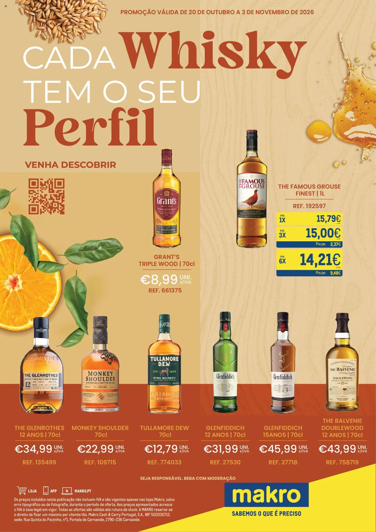 Makro Monofolha Primedrinks Whiskys │ válido de 20/10/2026 | Página: 1 | Produtos: Whisky, Tullamore Dew