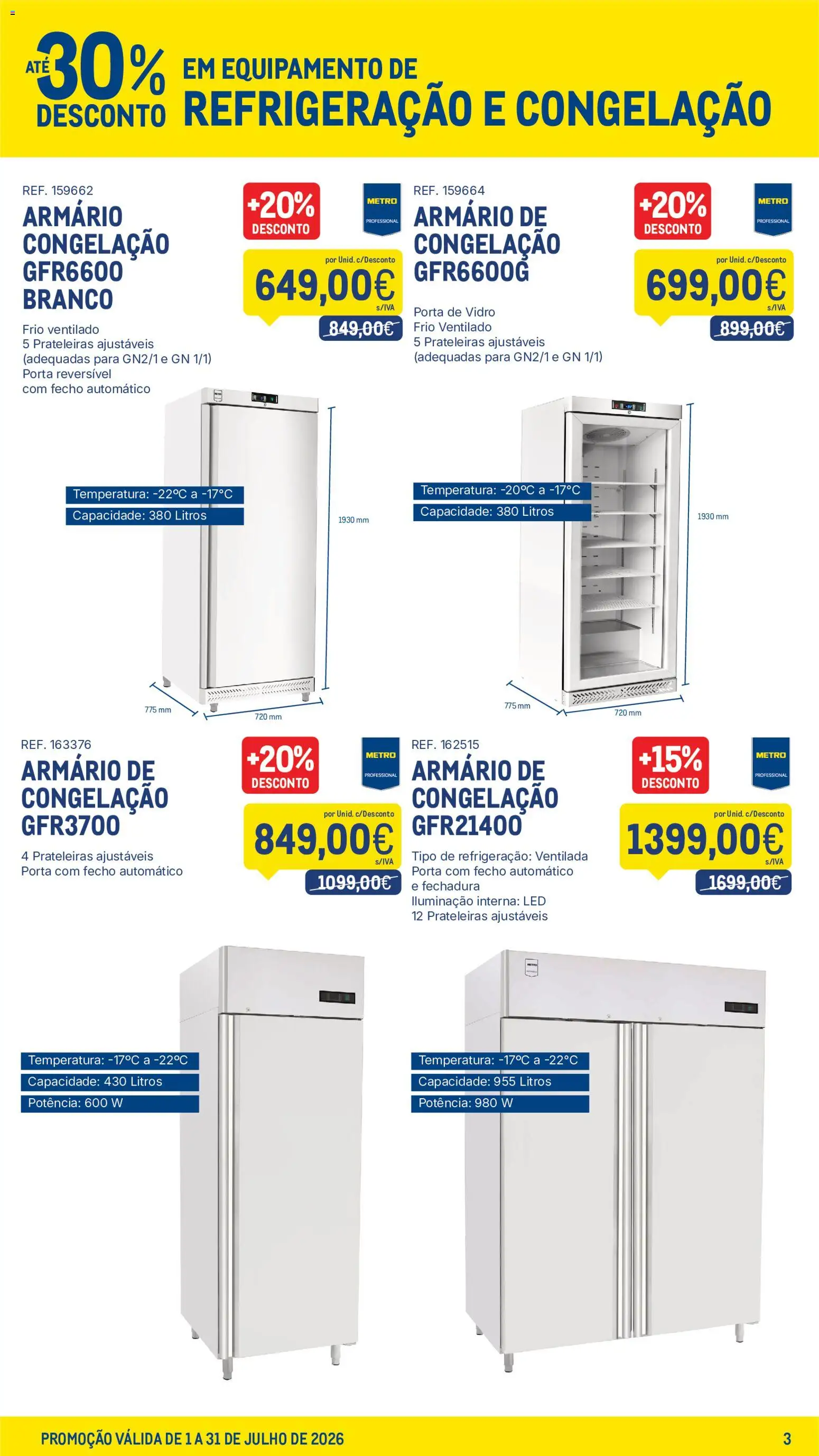 Makro Equipamentos de Refrigeração e Congelação - Descontos até 30 │ válido de 01/07/2026 | Página: 3 | Produtos: Porta, Armário