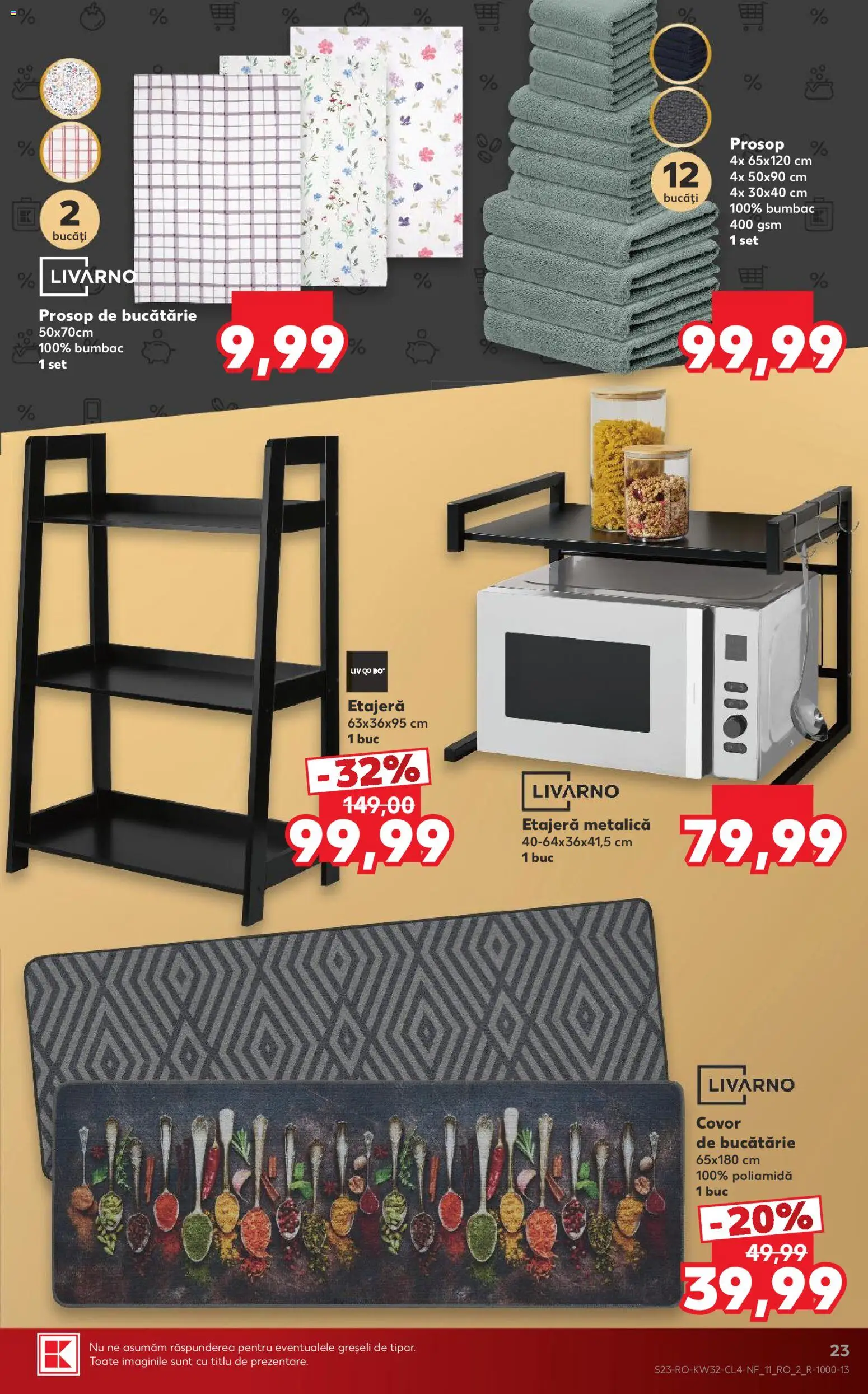 Noul catalog Kaufland – valabil de la 05.08.2026 | Pagină: 23 | Produse: Covor de bucătărie, Bucătărie, Covor, Etajeră