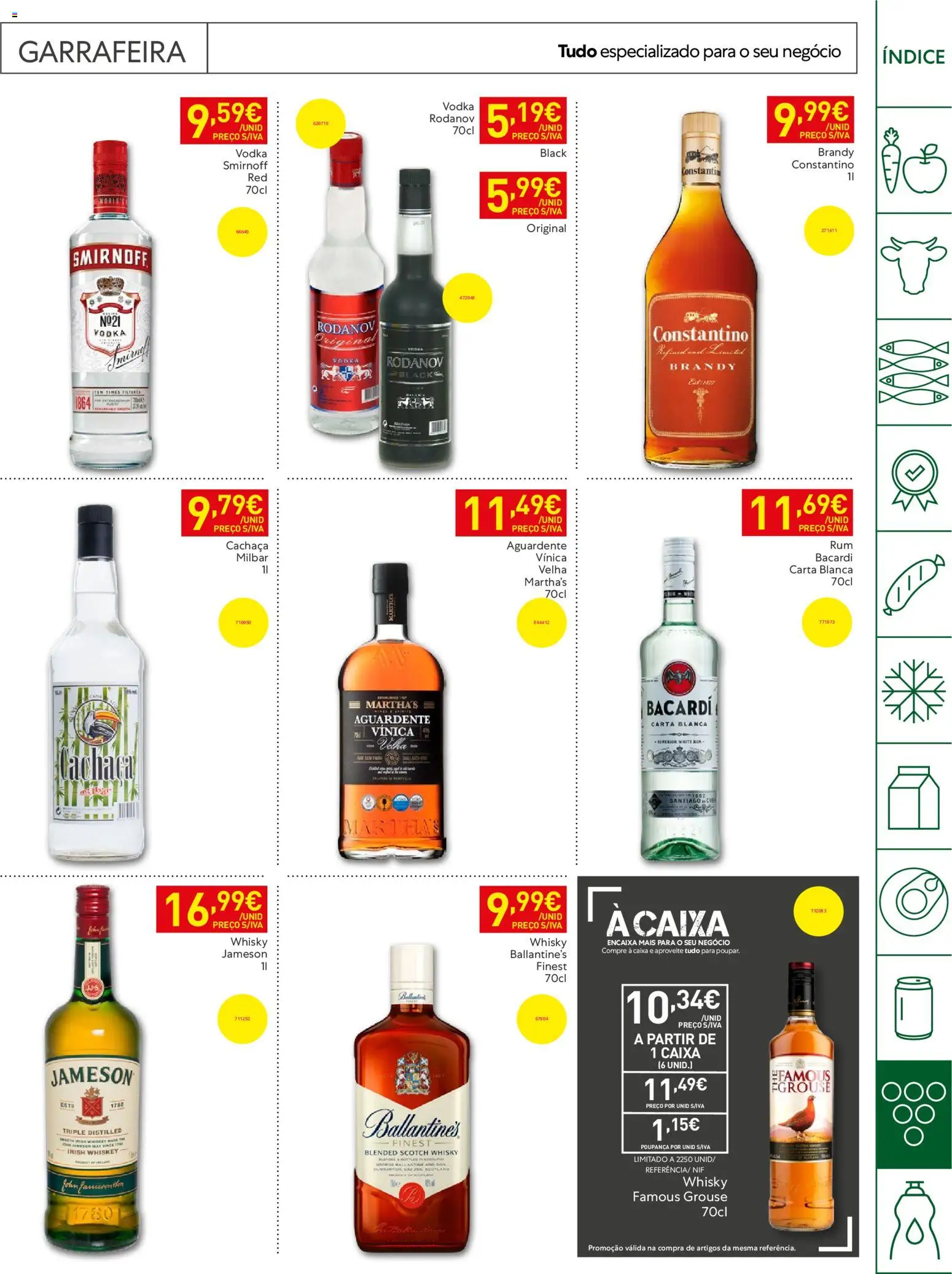 Recheio Horeca │ válido de 09.06.2026 | Página: 27 | Produtos: Whisky, Cachaça, Caixa, Vodka
