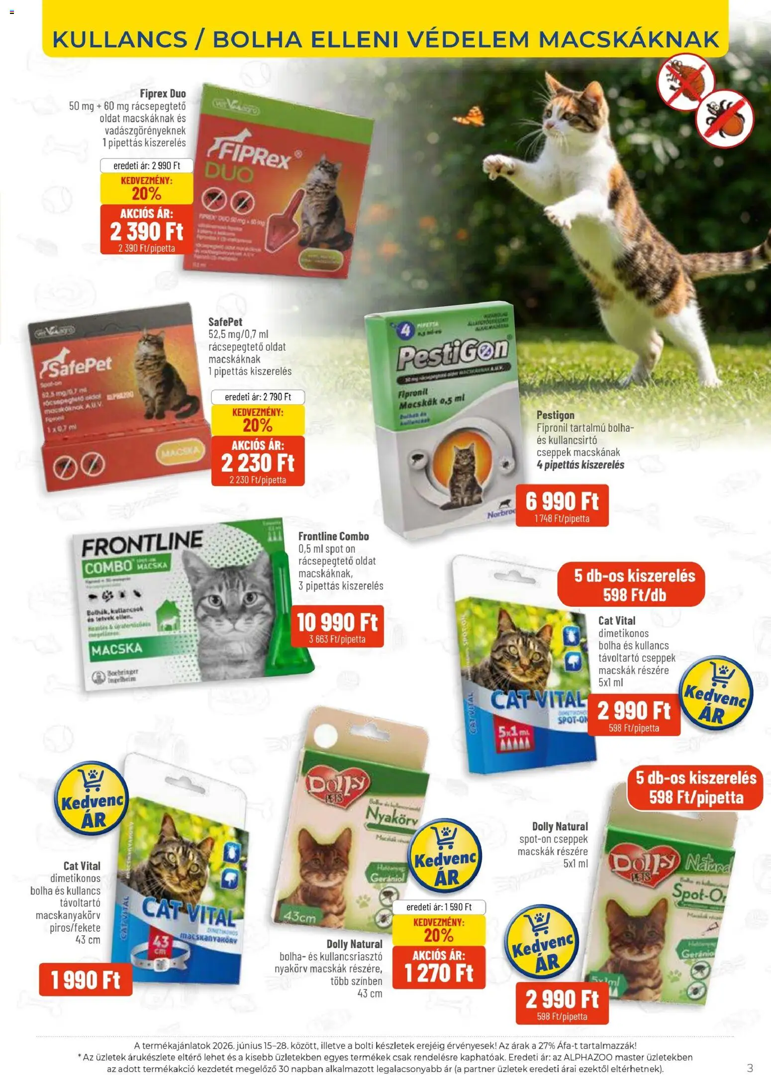 AlphaZoo akciós ujság - amely érvényes a következő dátumtól: 15.06.2026 | Oldal: 3 | Termékek: Kullancsriasztó