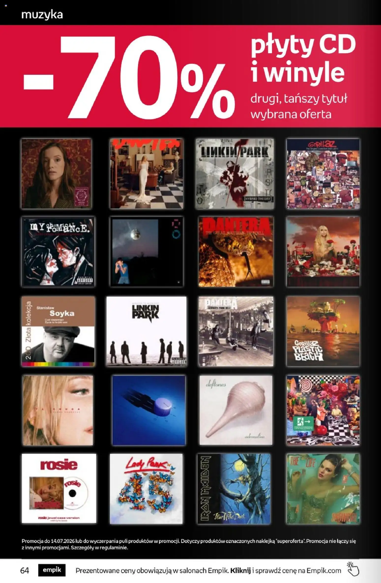 Empik promocje - Tom kultury Muzyka od 03.06.2026 | Strona: 12 | Produkty: Plyty, Winyle