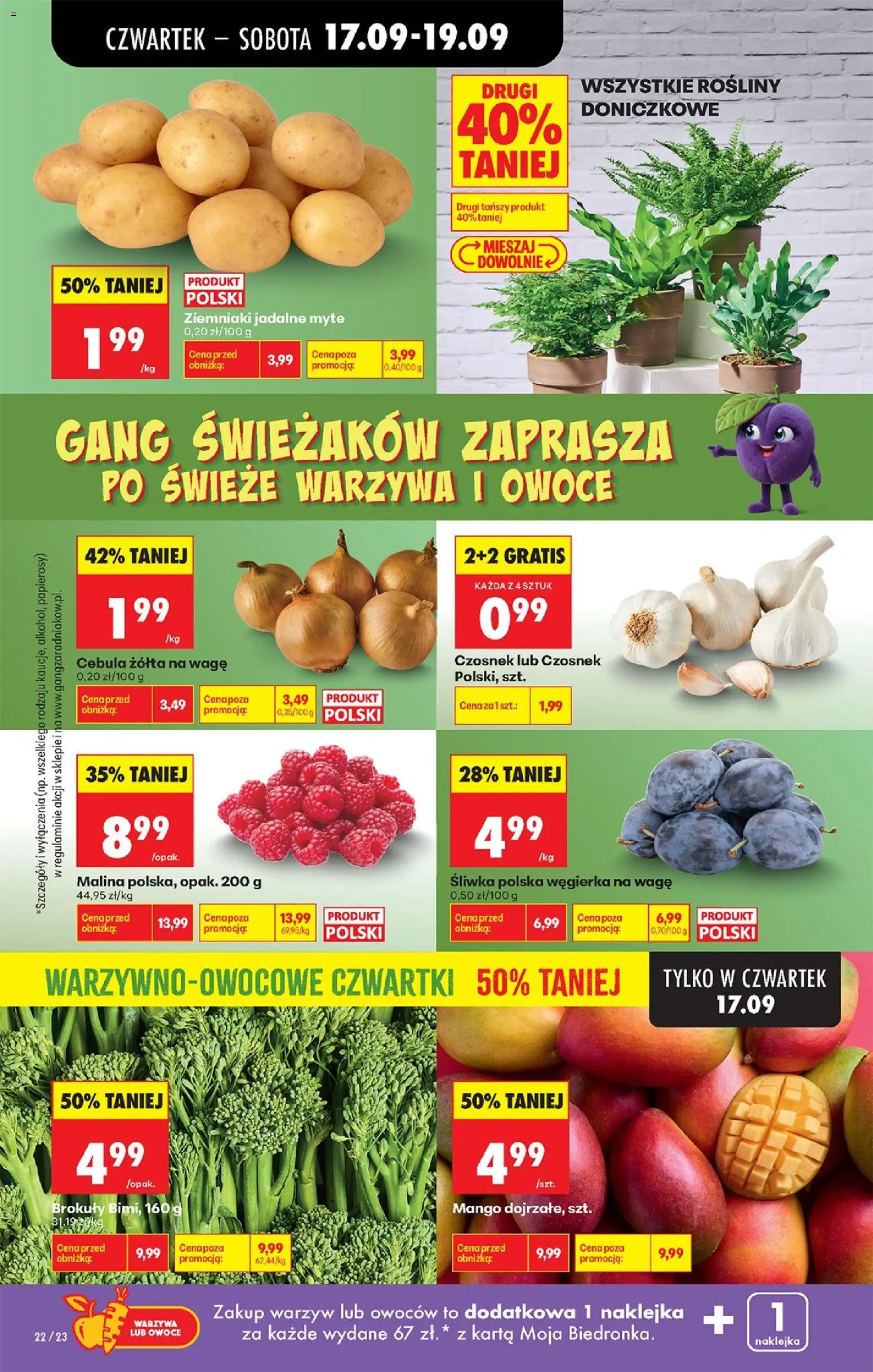Biedronka gazetka od czwartku od 17.09.2026 | Strona: 32 | Produkty: Mango, Rośliny doniczkowe, Brokuły, Warzywa