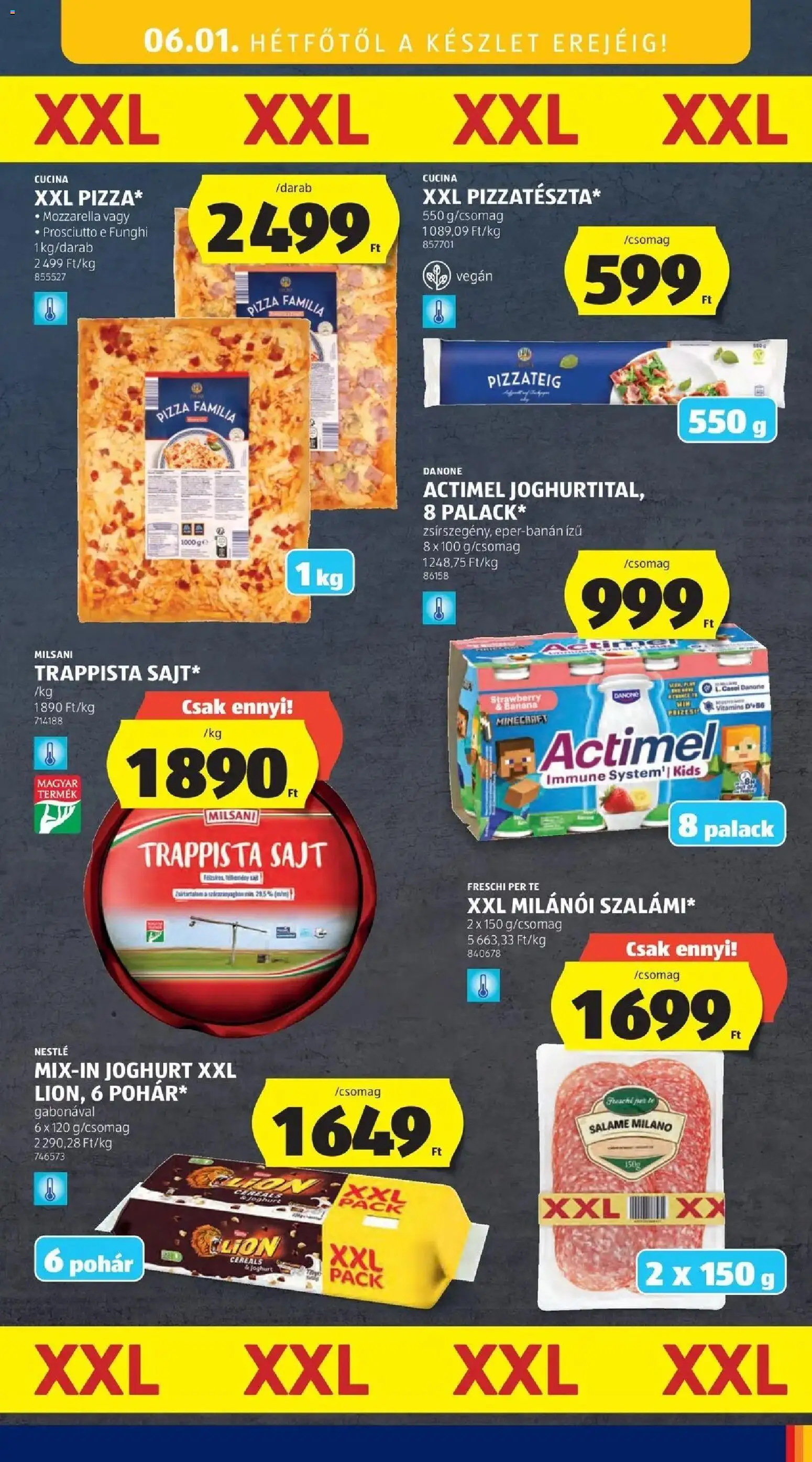 Aldi akciós ujság - amely érvényes a következő dátumtól: 28.05.2026 | Oldal: 47 | Termékek: Mozzarella, Actimel, Joghurt, Pizza