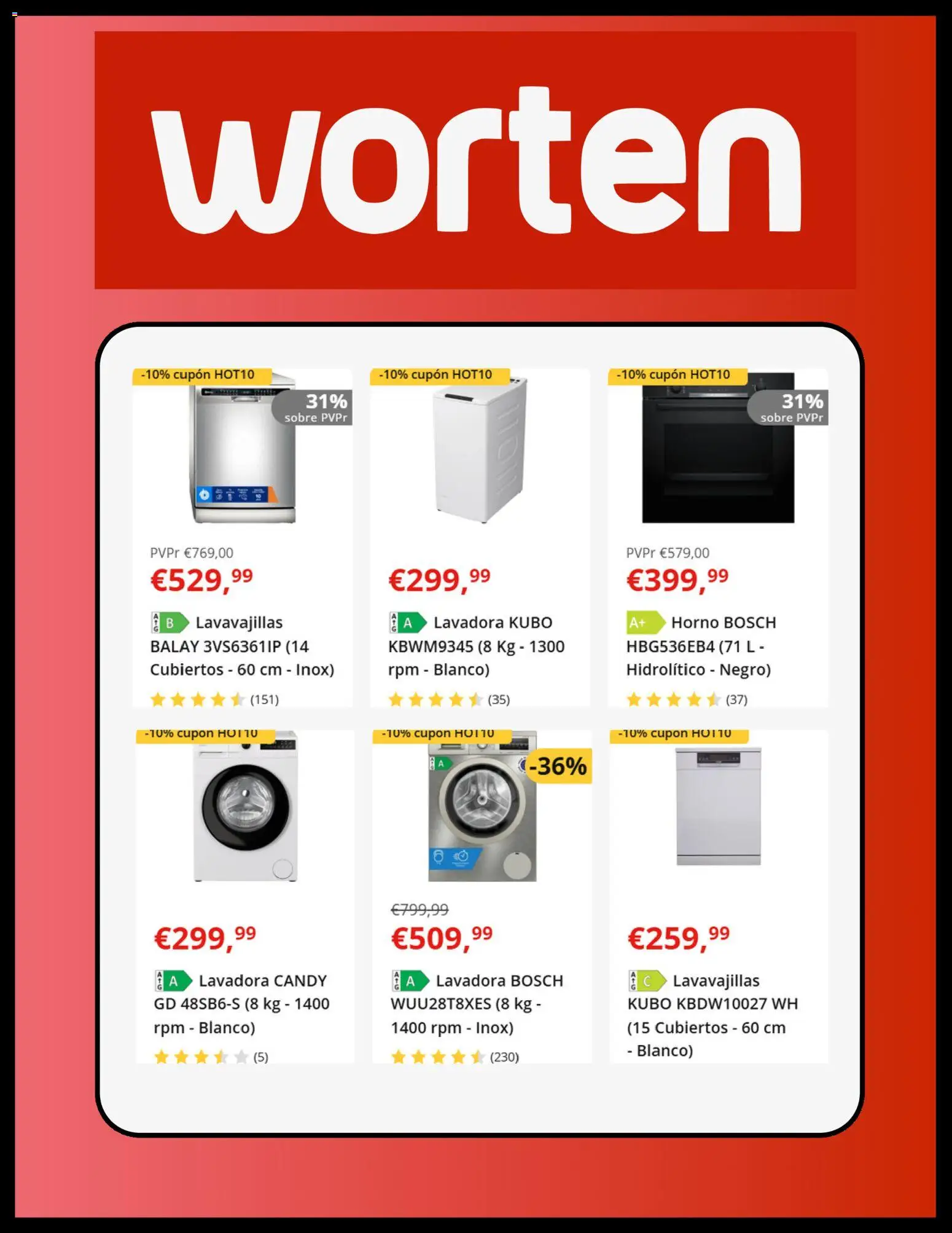 Worten folleto │ válido desde el 23/06/2026 | Página: 4 | Productos: Lavadora, Horno, Lavavajillas
