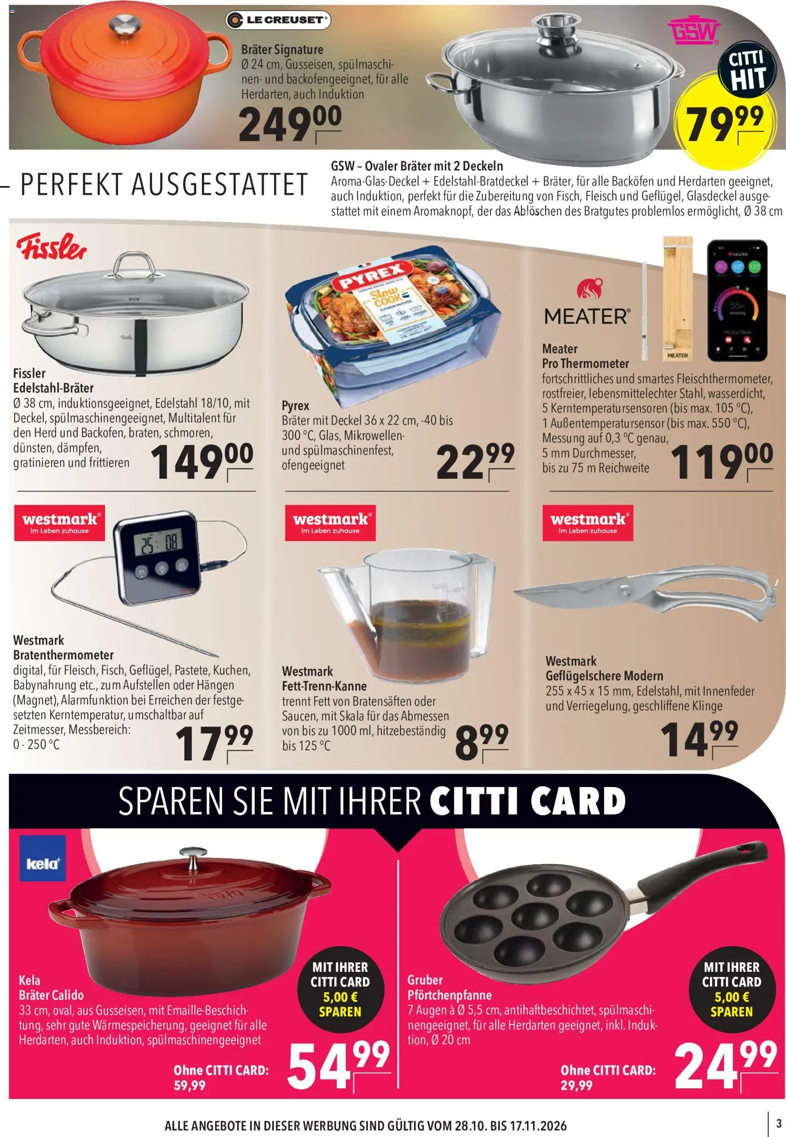 CITTI Markt Marken Welten – gültig ab 28.10.2026 | Seite: 3 | Produkte: Herd, Thermometer, Babynahrung, Fleisch