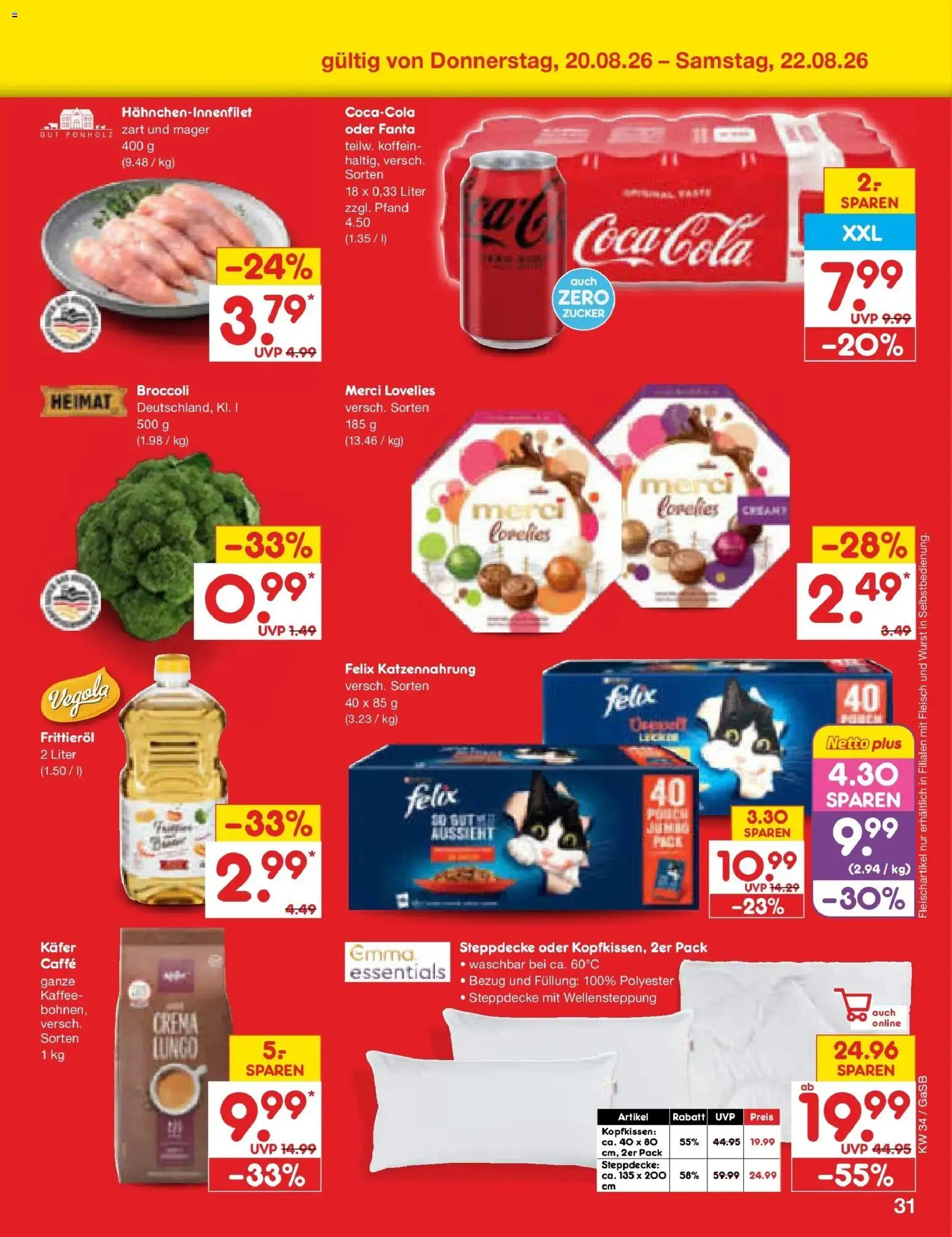 Netto Marken-Discount Prospekt Bremen-Lesum – gültig ab 17.08.2026 | Seite: 49 | Produkte: Merci, Kopfkissen, Zucker, Wurst