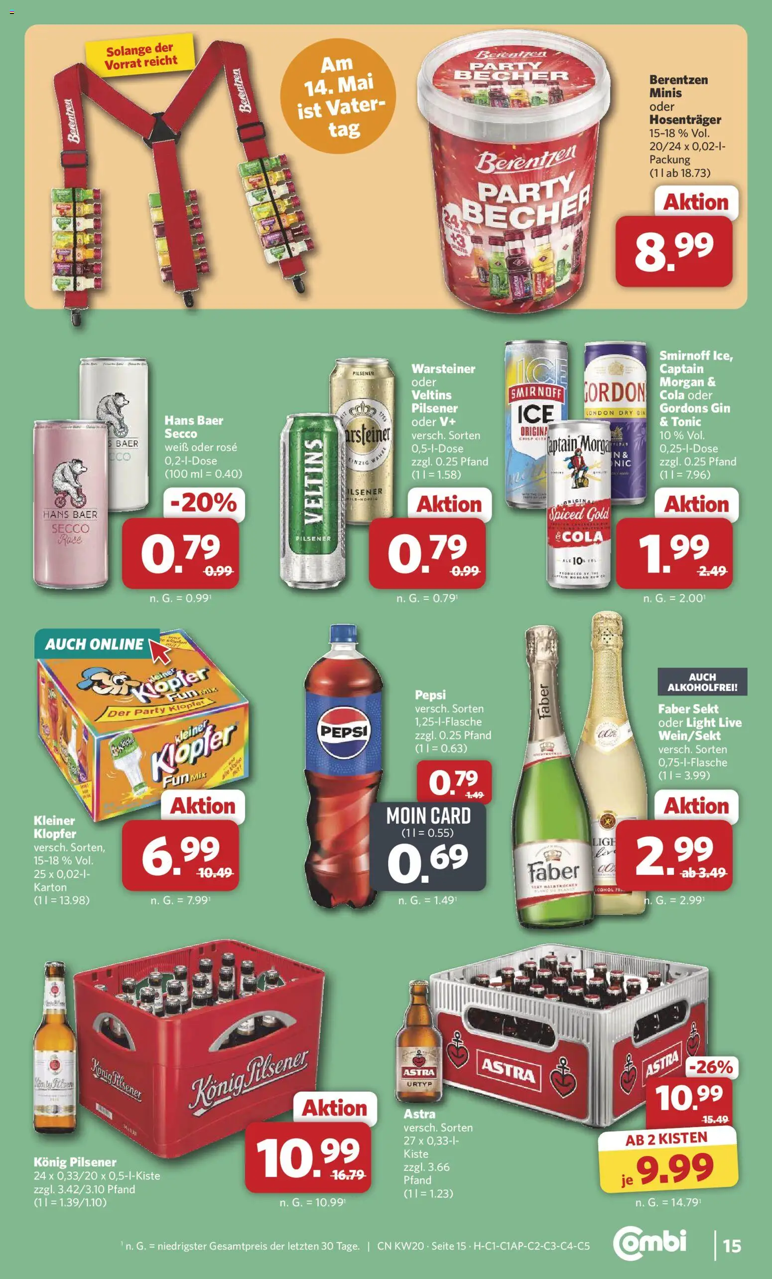 Combi Prospekt 	 – gültig ab 11.05.2026 | Seite: 15 | Produkte: Cola, Sekt, Pepsi, Gin