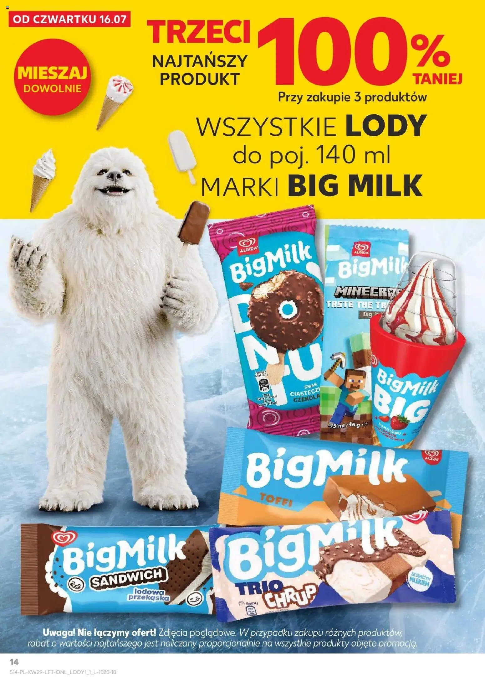 Kaufland gazetka od 16.07.2026 | Strona: 14 | Produkty: Sandwich, Big Milk, Lody