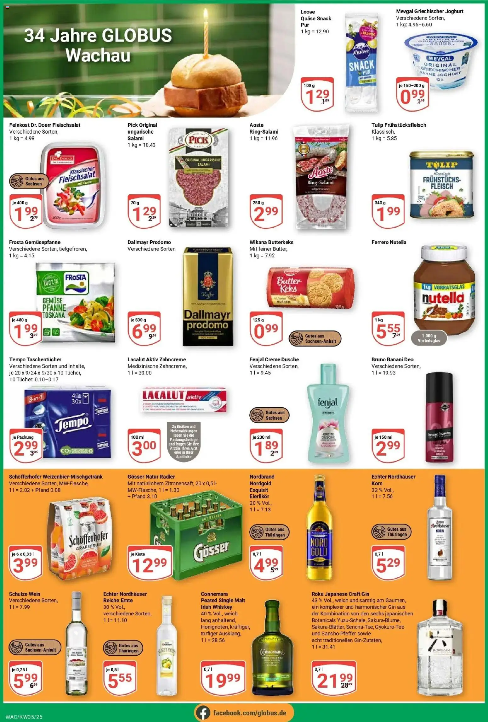 Globus Prospekt Markkleeberg (ab 24.08.2026) » Angebote online | Seite: 2 | Produkte: Grapefruit, Gemüse, Gin, Fleisch