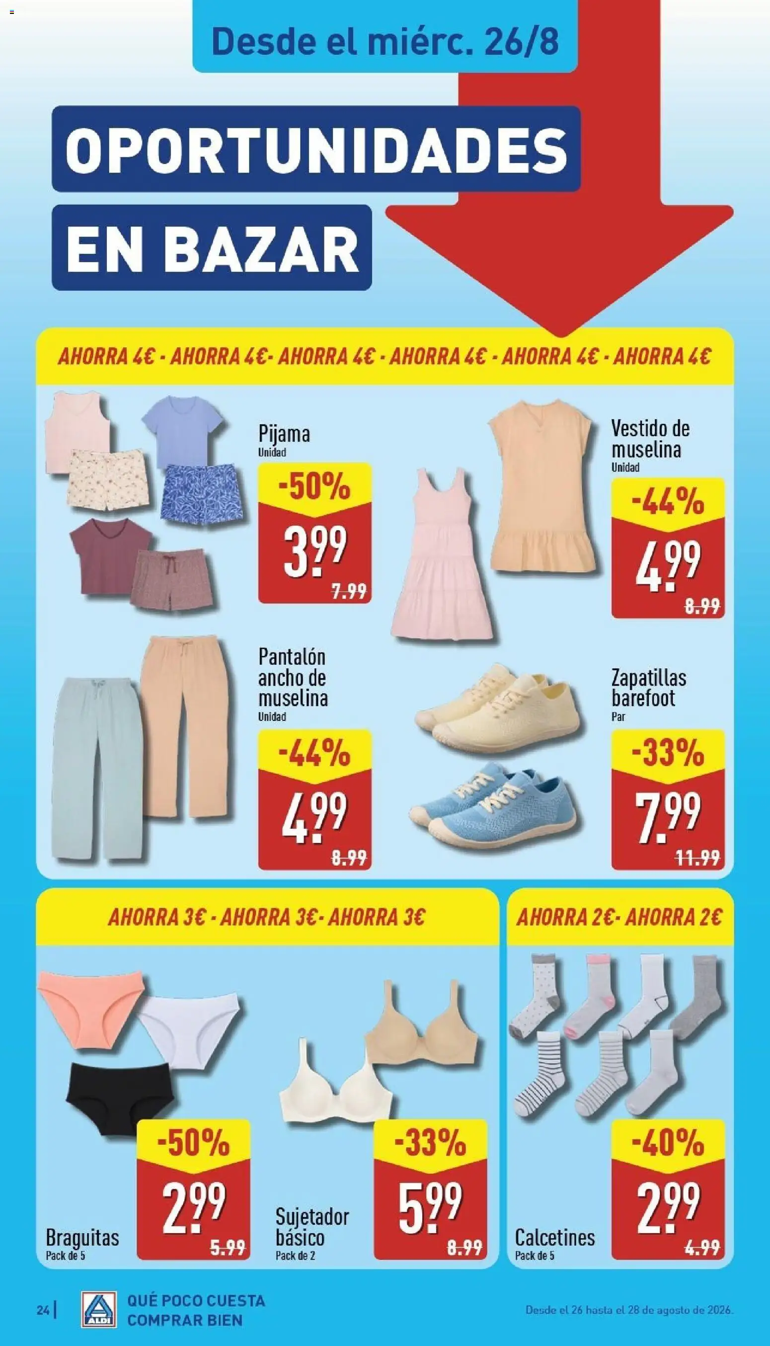Aldi folleto Canarias │ válido desde el 24/08/2026 | Página: 24 | Productos: Pijama, Zapatillas, Calcetines