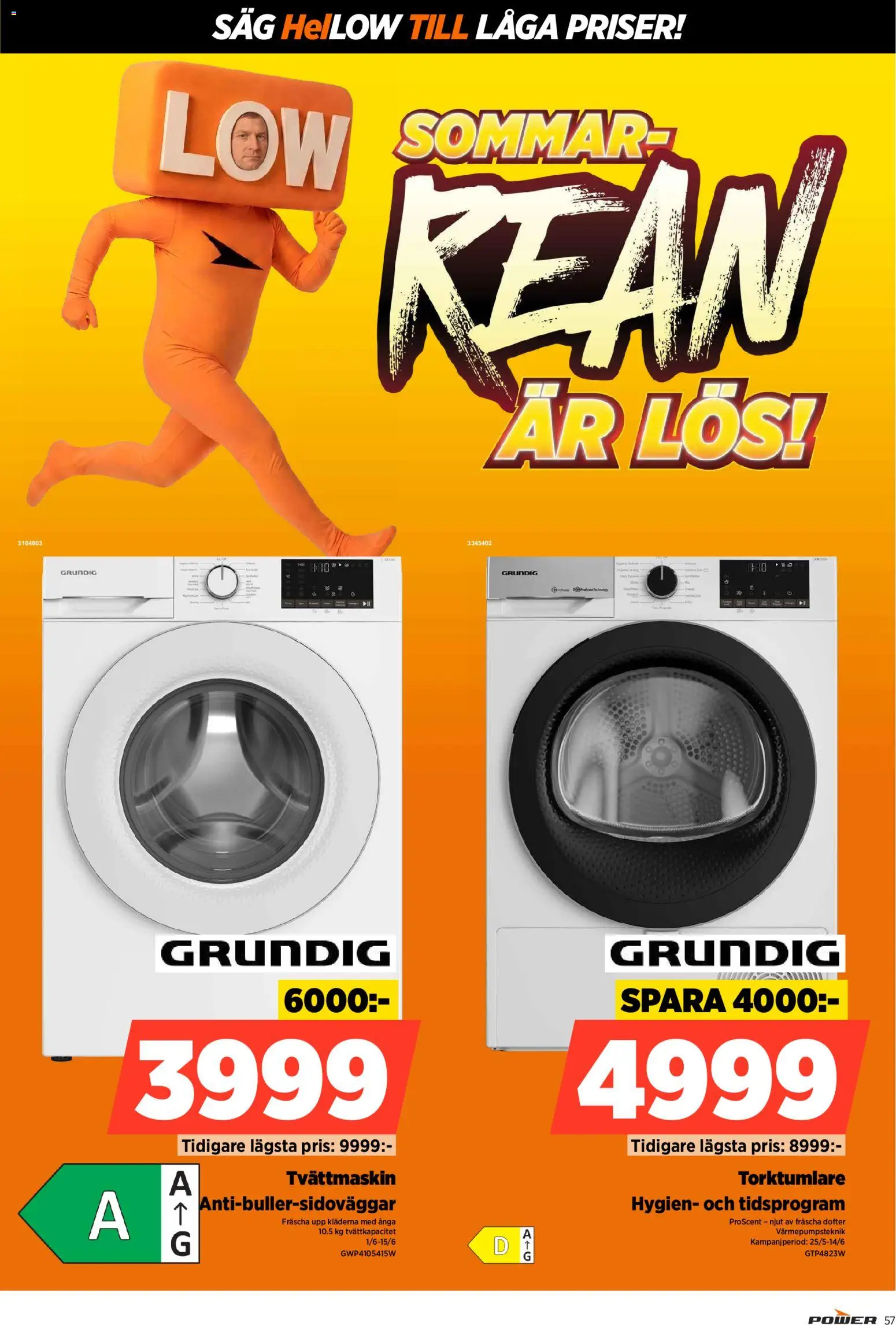 Power reklamblad aktuell från 08.06.2026 | Sida: 57 | Produkter: Såg, Tvättmaskin, Torktumlare