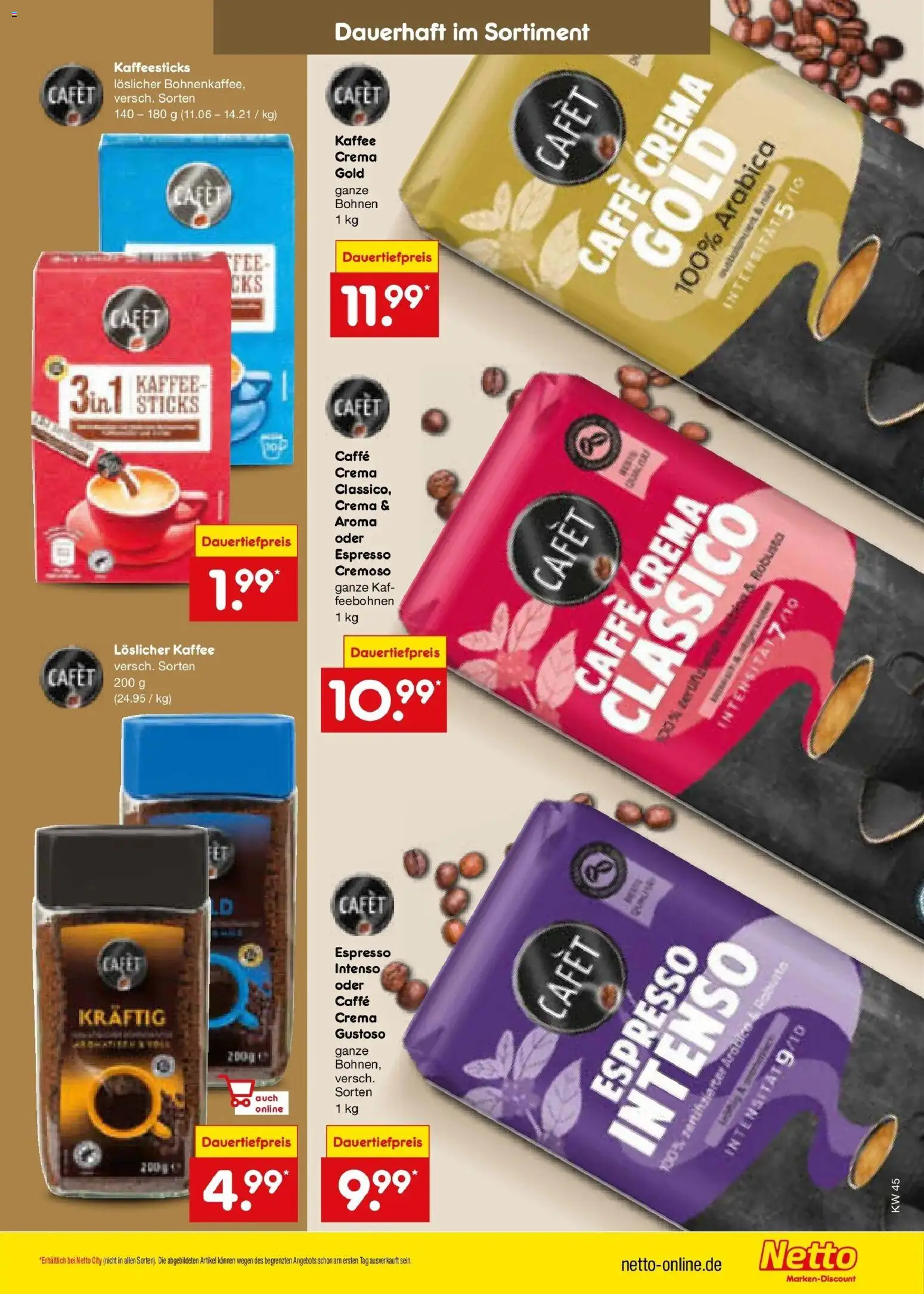 Netto Marken-Discount Prospekt Rostock (ab 02.11.2026) » Angebote | Seite: 19 | Produkte: Kaffee, Löslicher Kaffee