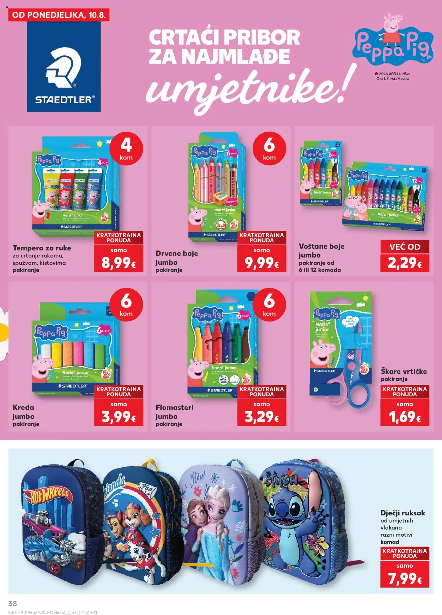 Kaufland HR akciós ujság - amely érvényes a következő dátumtól: 2026.08.10. | Oldal: 38 | Termékek: Hot Wheels