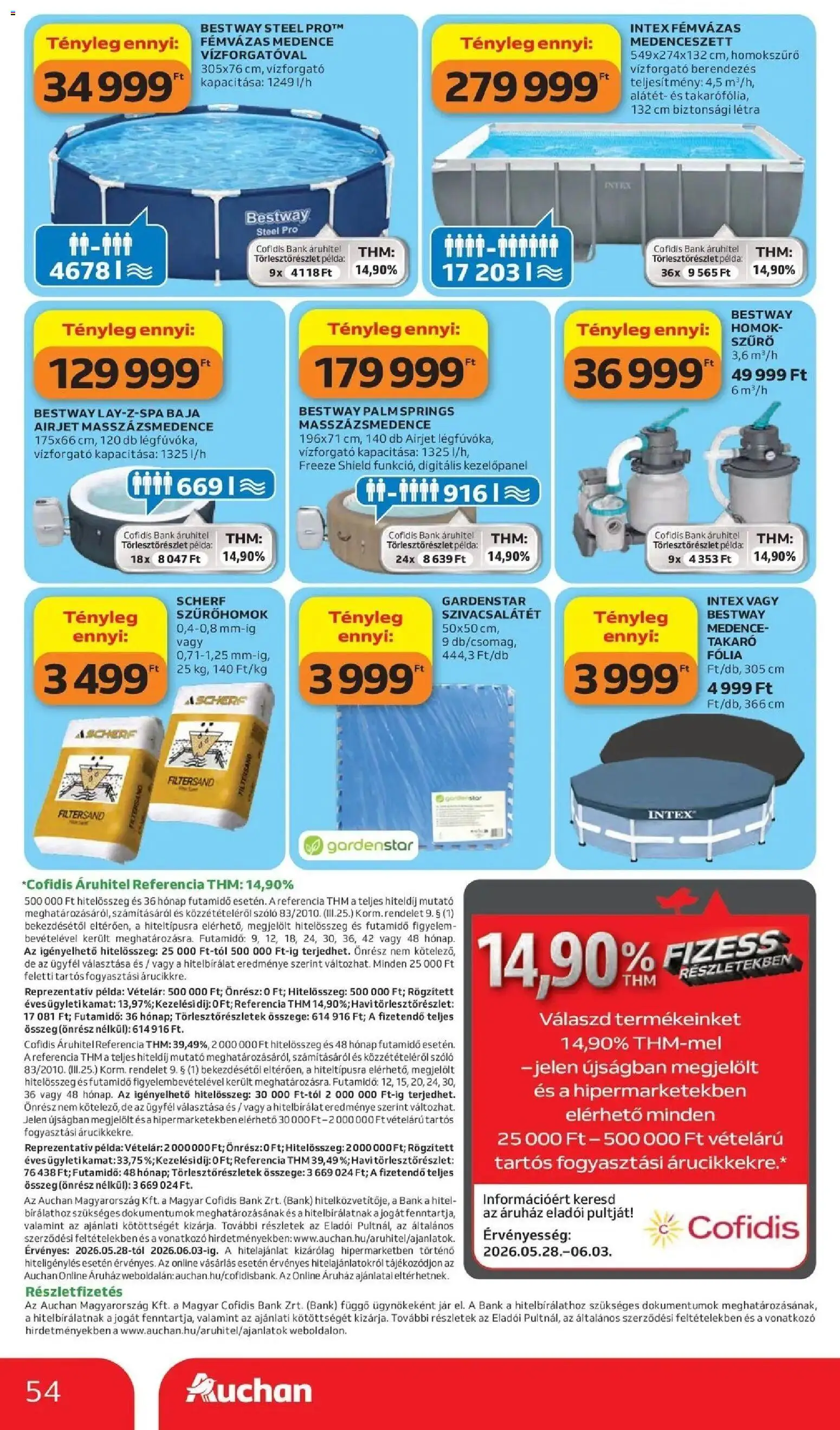 Auchan akciós ujság - amely érvényes a következő dátumtól: 28.05.2026 | Oldal: 54 | Termékek: Szőlő, Takaró, Medence, Létra