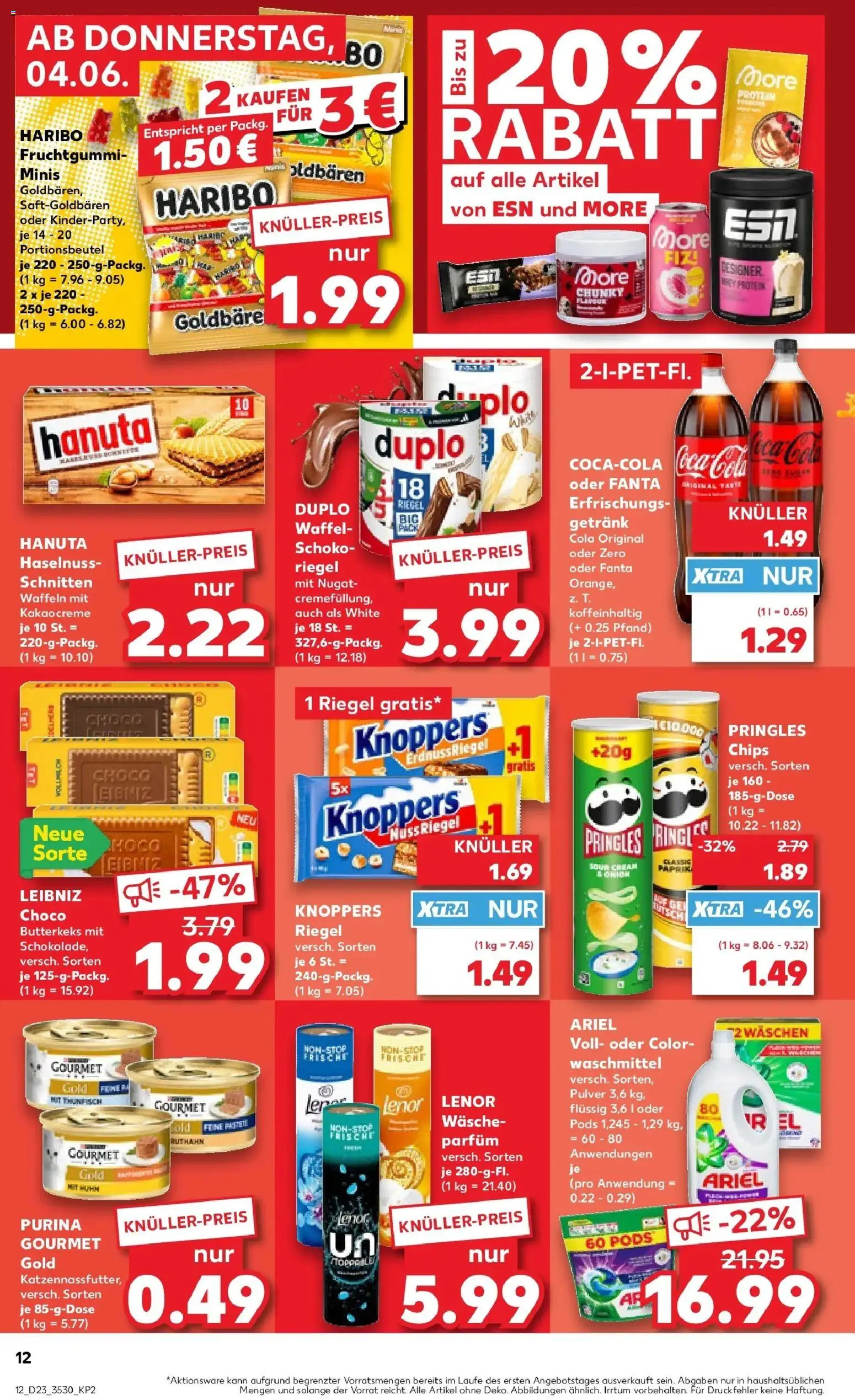Kaufland Prospekt Mittweida – gültig ab 04.06.2026 | Seite: 12 | Produkte: Fanta, Cola, Waffeln, Waschmittel