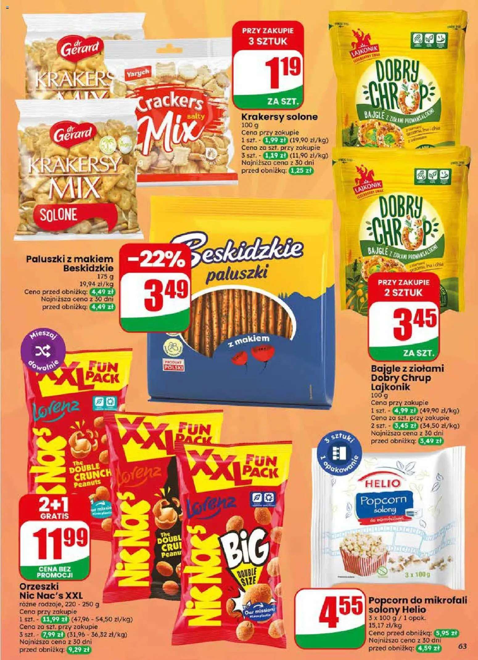 Dino gazetka od 10.06.2026 | Strona: 63 | Produkty: Paluszki, Krakersy, Popcorn