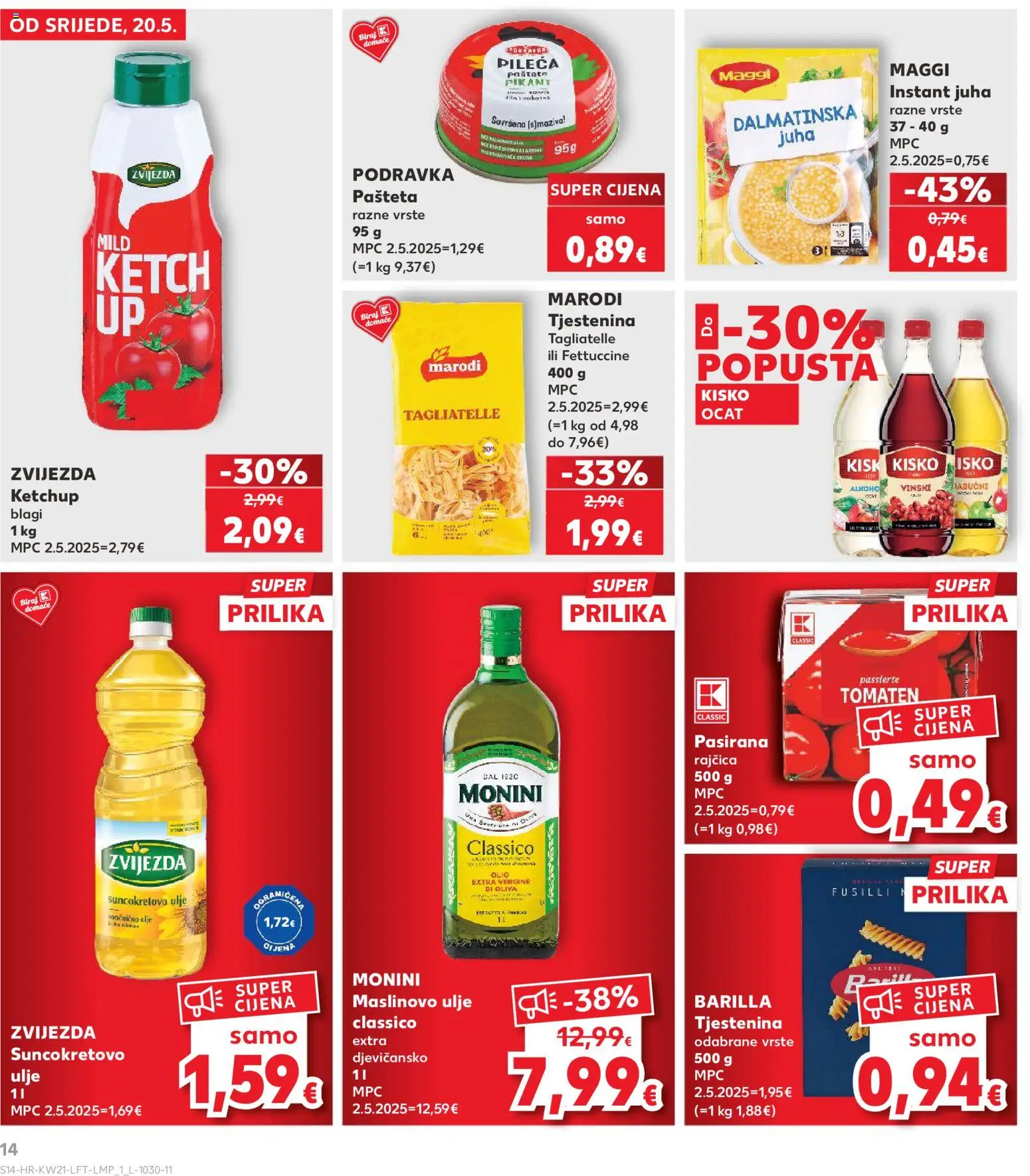 Kaufland katalog | vrijedi od 20.05.2026 | Stranica: 14 | Proizvodi: Tjestenina, Juha, Pasta, Barilla