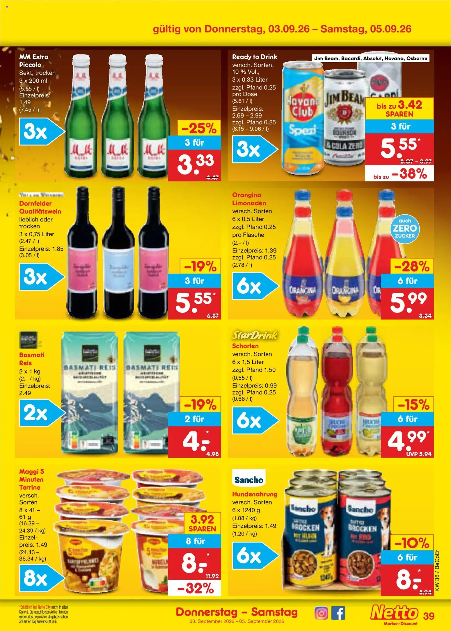 Netto Marken-Discount Prospekt – gültig ab 31.08.2026 | Seite: 51 | Produkte: Jim beam, Maggi, Osborne, Reis