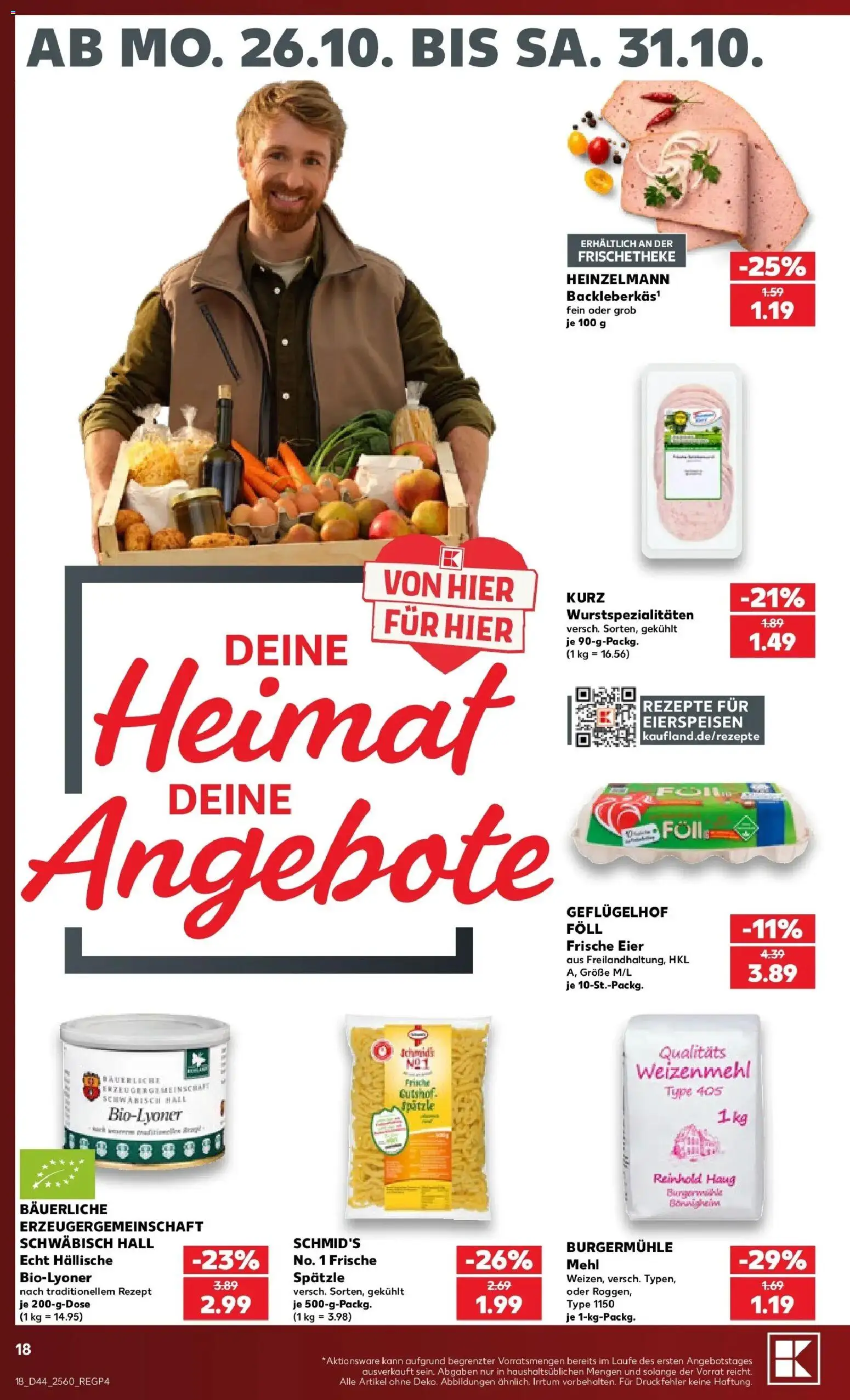 Prospekt Kaufland ab 26.10.2026 » Angebote Online zum Blättern | Seite: 22 | Produkte: Mehl, Eier, Weizenmehl