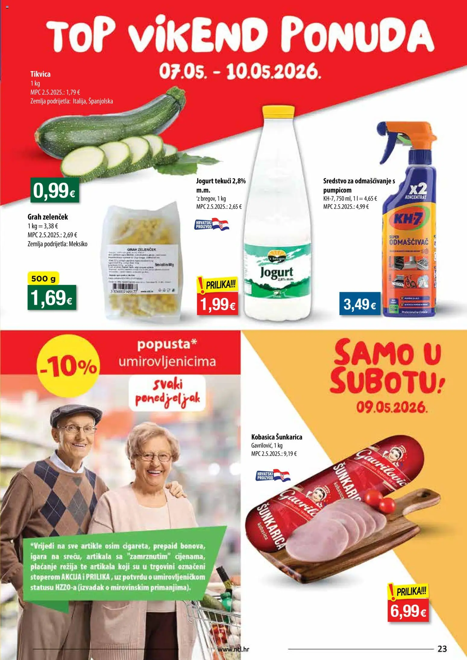 NTL katalog | vrijedi od 06.05.2026 | Stranica: 23 | Proizvodi: Jogurt, Grah, Kobasica