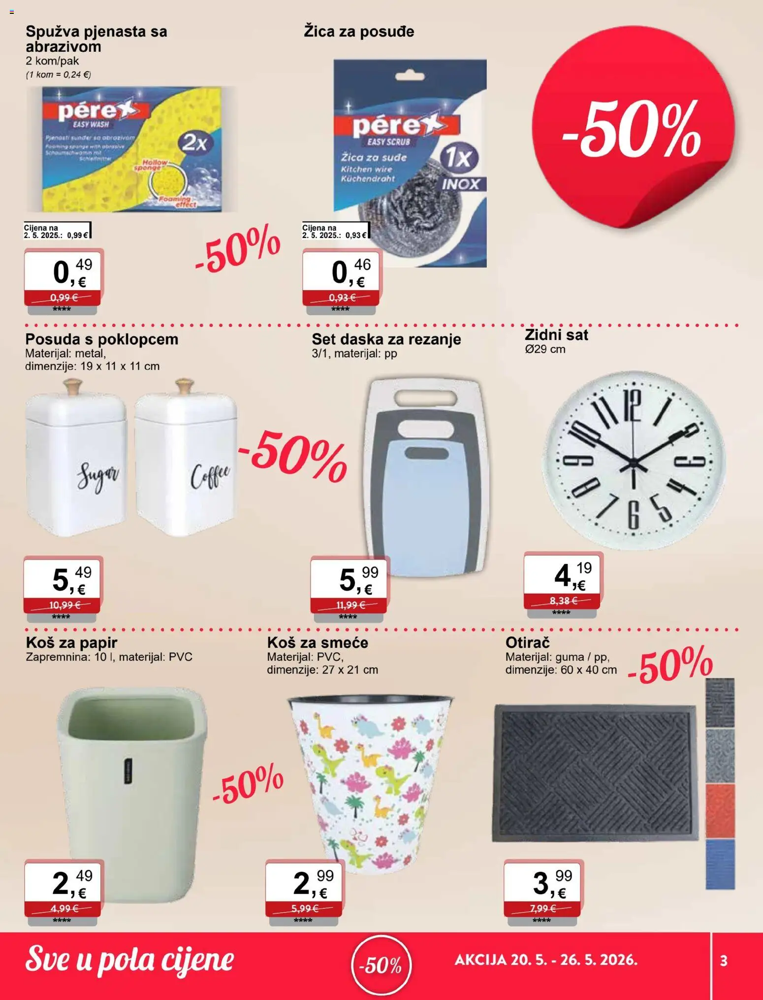 KTC katalog | vrijedi od 20.05.2026 | Stranica: 3 | Proizvodi: Otirač, Zidni sat, Sat, Daska za rezanje