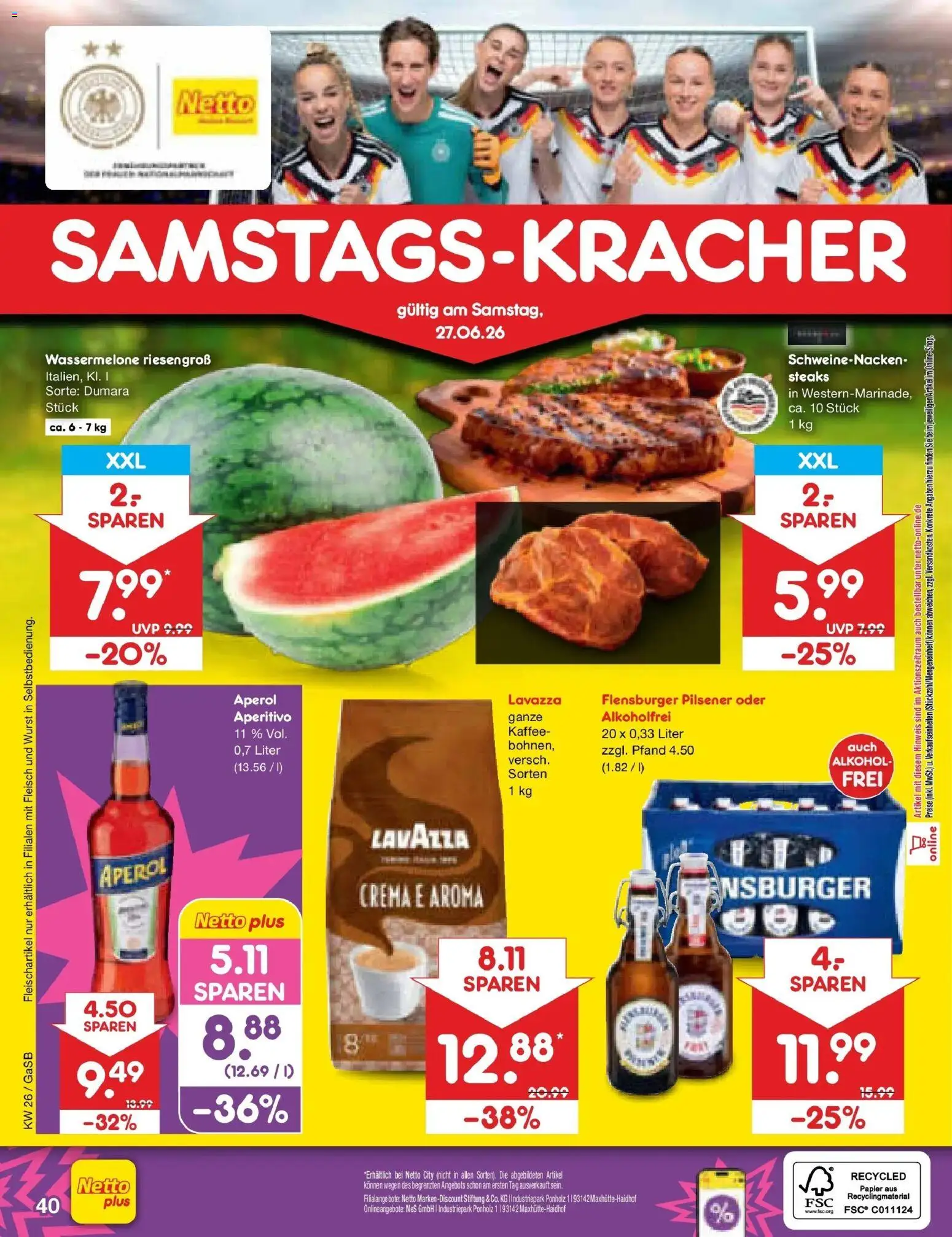 Netto Marken-Discount Prospekt Bremen-Lesum – gültig ab 21.06.2026 | Seite: 52 | Produkte: Kaffee, Flensburger, Wurst, Aperol