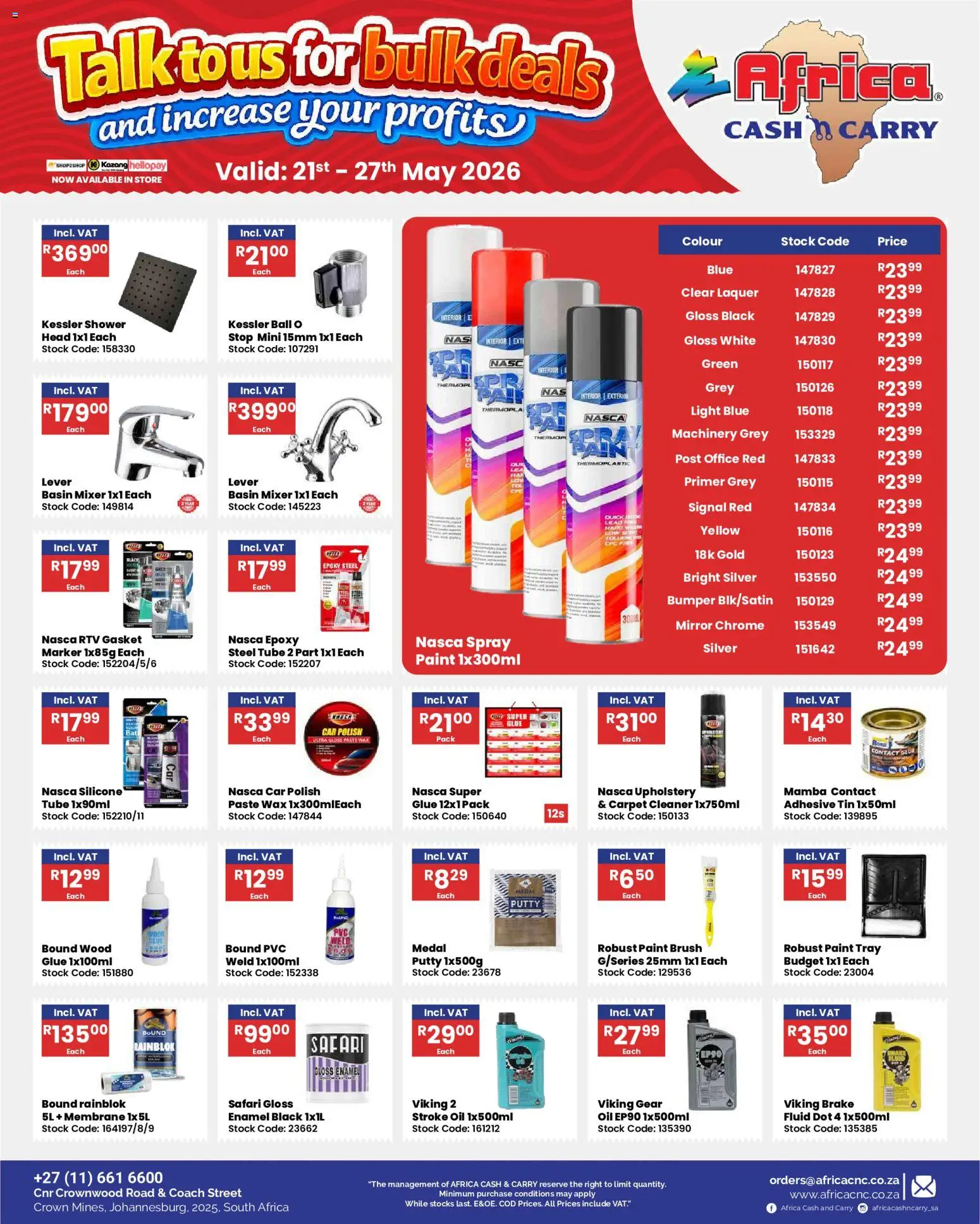 New Africa Cash & Carry catalogue – valid from 21.05.2026 | Page: 34 | Products: Gloss, Tray, Brush, Enamel