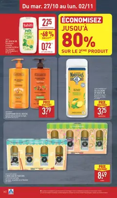 Aldi - Prévisualisation de TAHITI® GEL DOUCHE, Parfum yuzu et menthe. Le produit de 250 ml. Le 2 produits : 2,97 € (5,94 € le L). valide à partir de 27/10/2026 | Page: 28