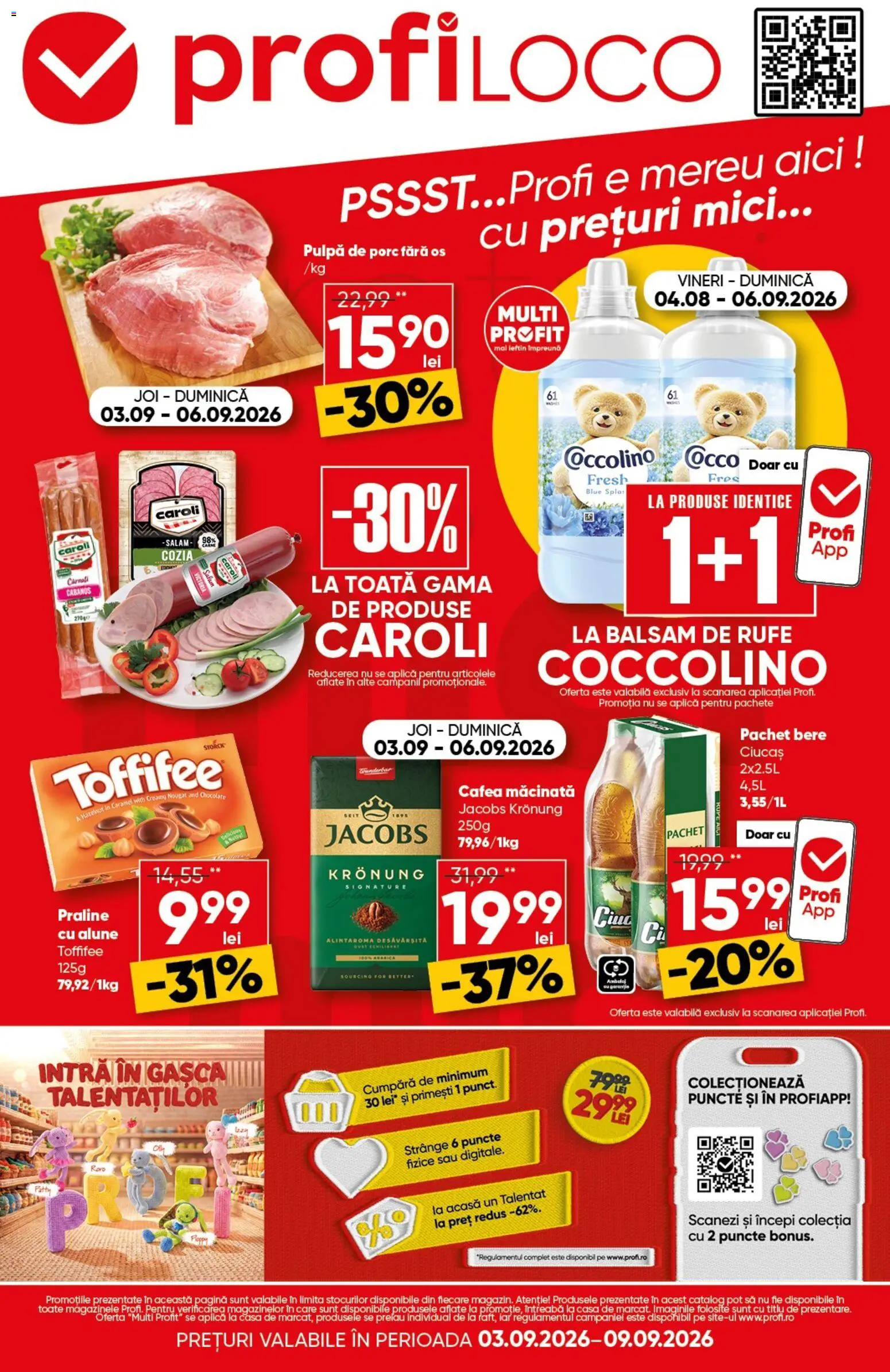 Noul catalog Profi – valabil de la 03.09.2026 | Pagină: 1 | Produse: Aplică, Praline, Jacobs, Bere