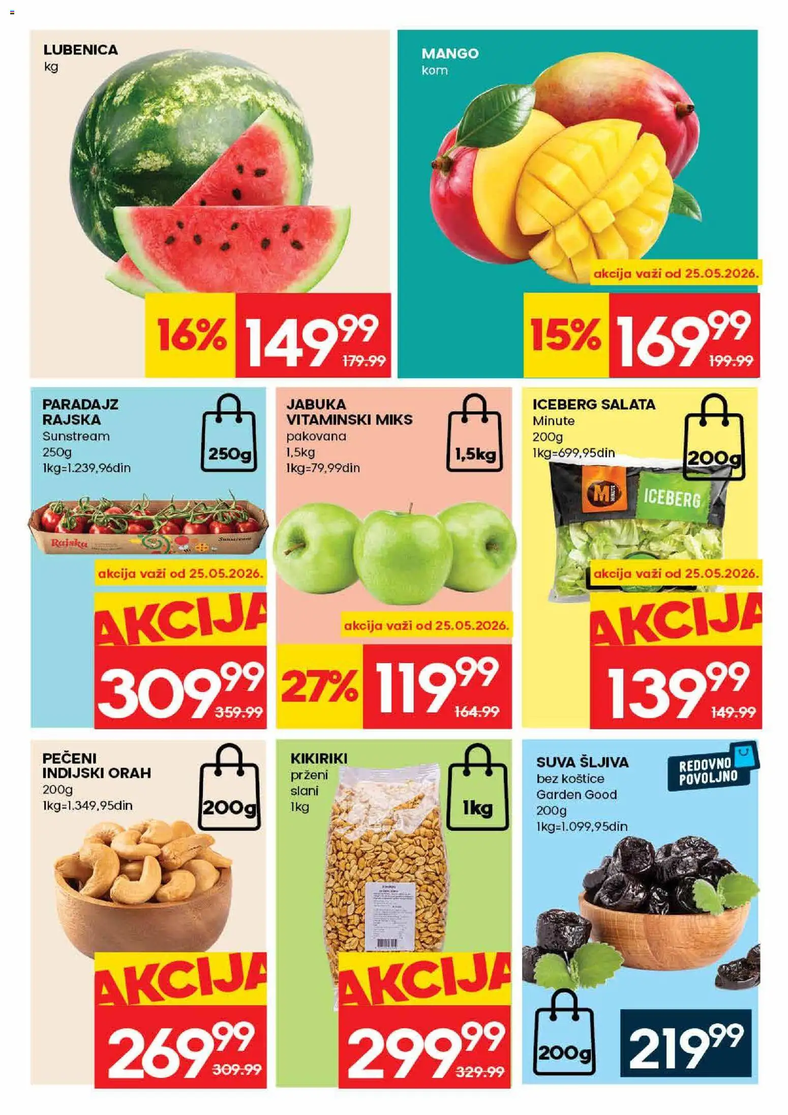 Roda katalog - važi od 21.05.2026 | Strana: 3 | Proizvode: Iceberg salata, Orah, Kikiriki, Šljiva