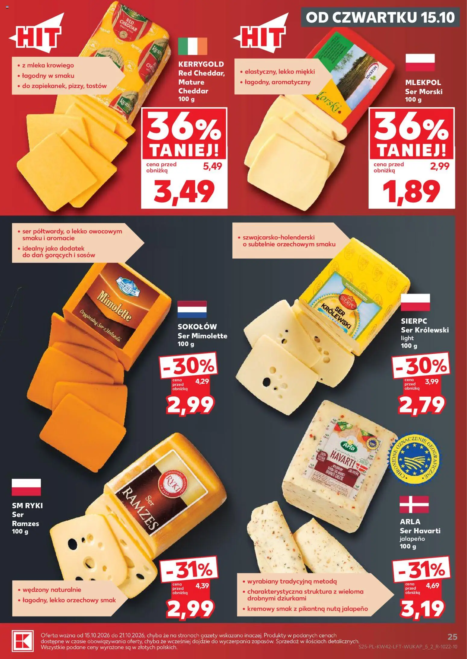 Kaufland Polsko leták - Jest fresz od 15.10.2026 | Strana: 25 | Produkty: Cheddar
