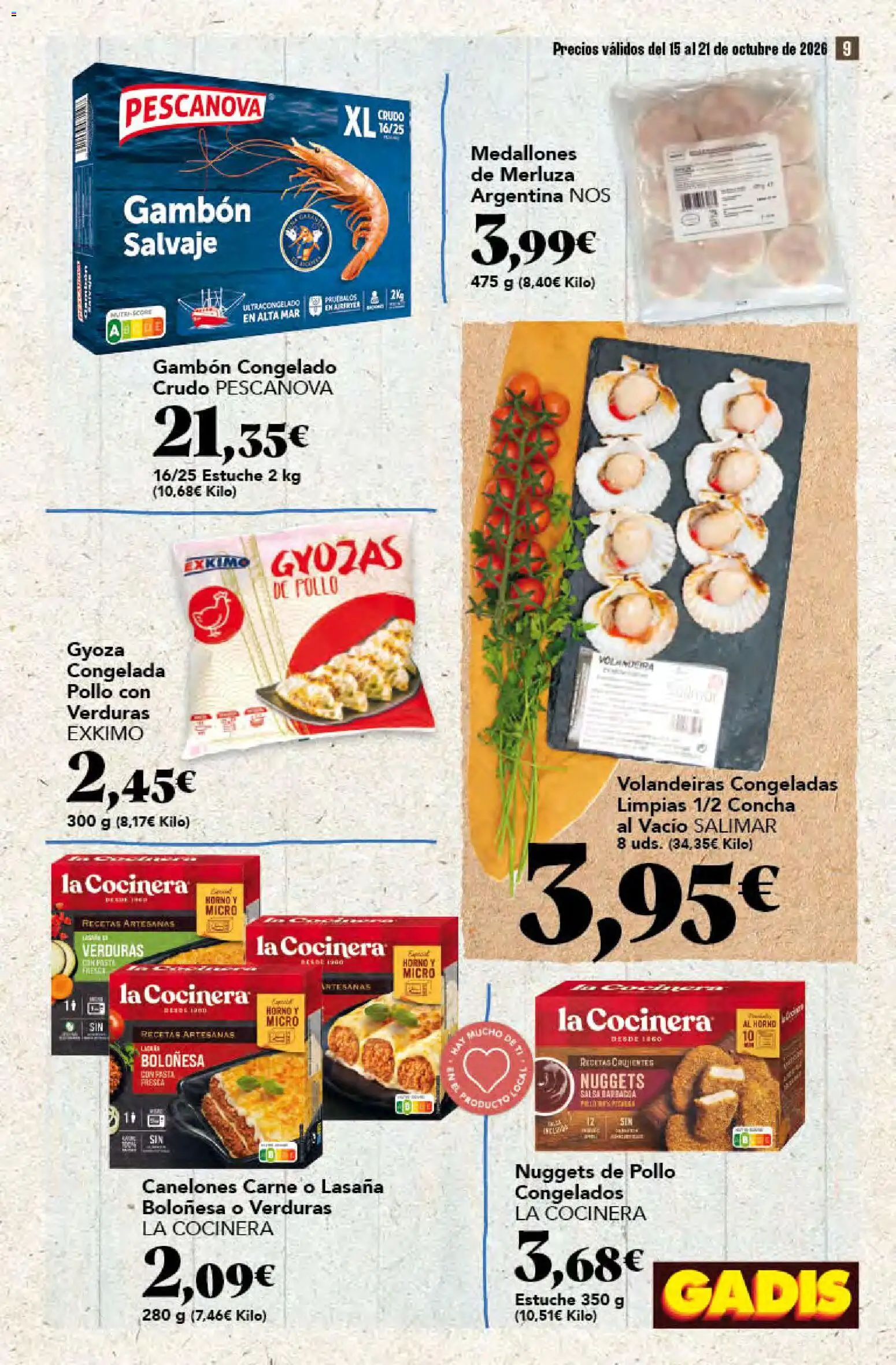 Gadis - folleto │ válido desde el 15/10/2026 | Página: 9 | Productos: Carne, Pollo, Canelones, Nuggets