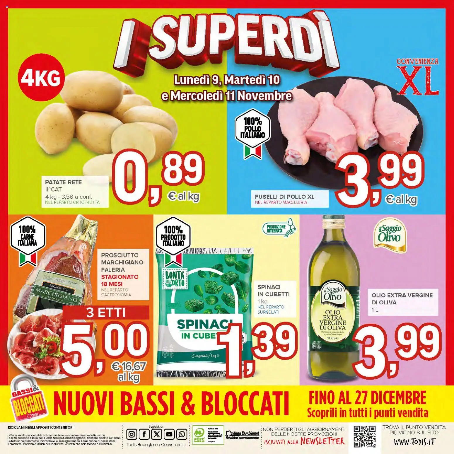 Volantino Todis del 29/10/2026 | Pagina: 24 | Prodotti: Pollo, Patate, Olio, Prosciutto