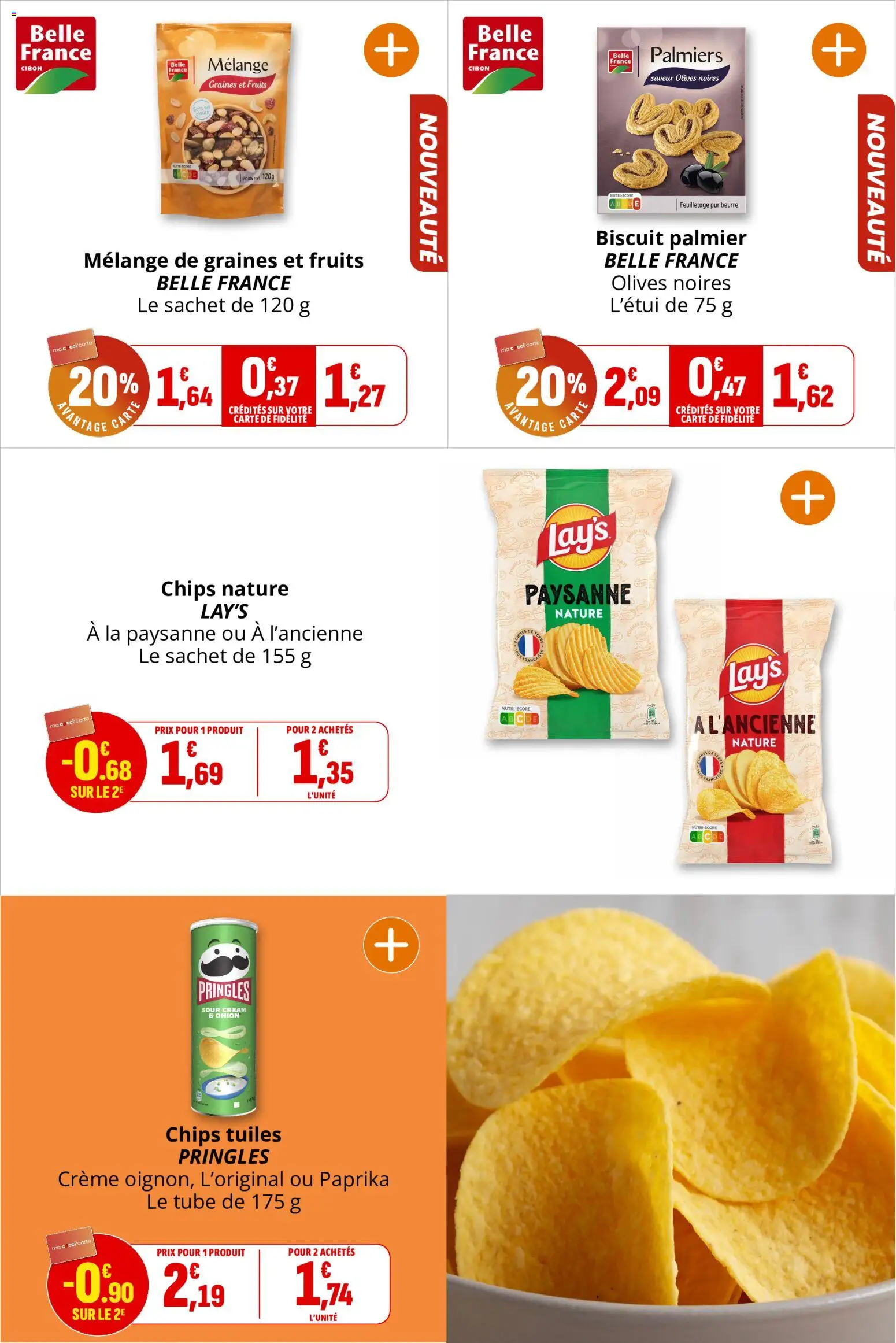 {H1} | Page: 21 | Produits: Pringles, Paprika, Chips nature, Graines