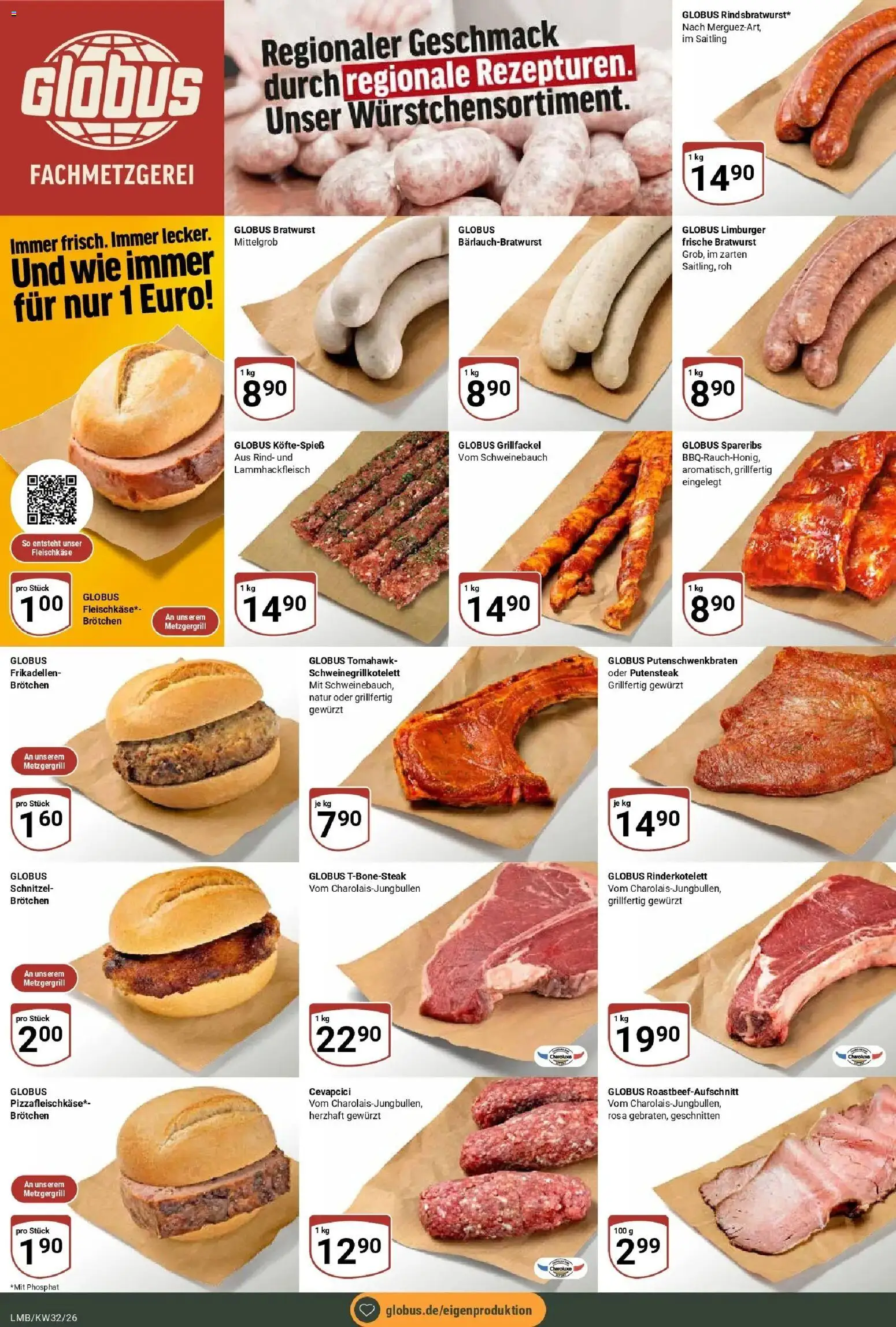 Globus Prospekt Limburg (ab 03.08.2026) » Angebote online | Seite: 11 | Produkte: Schweinebauch, Bratwurst, Cevapcici, Schnitzel