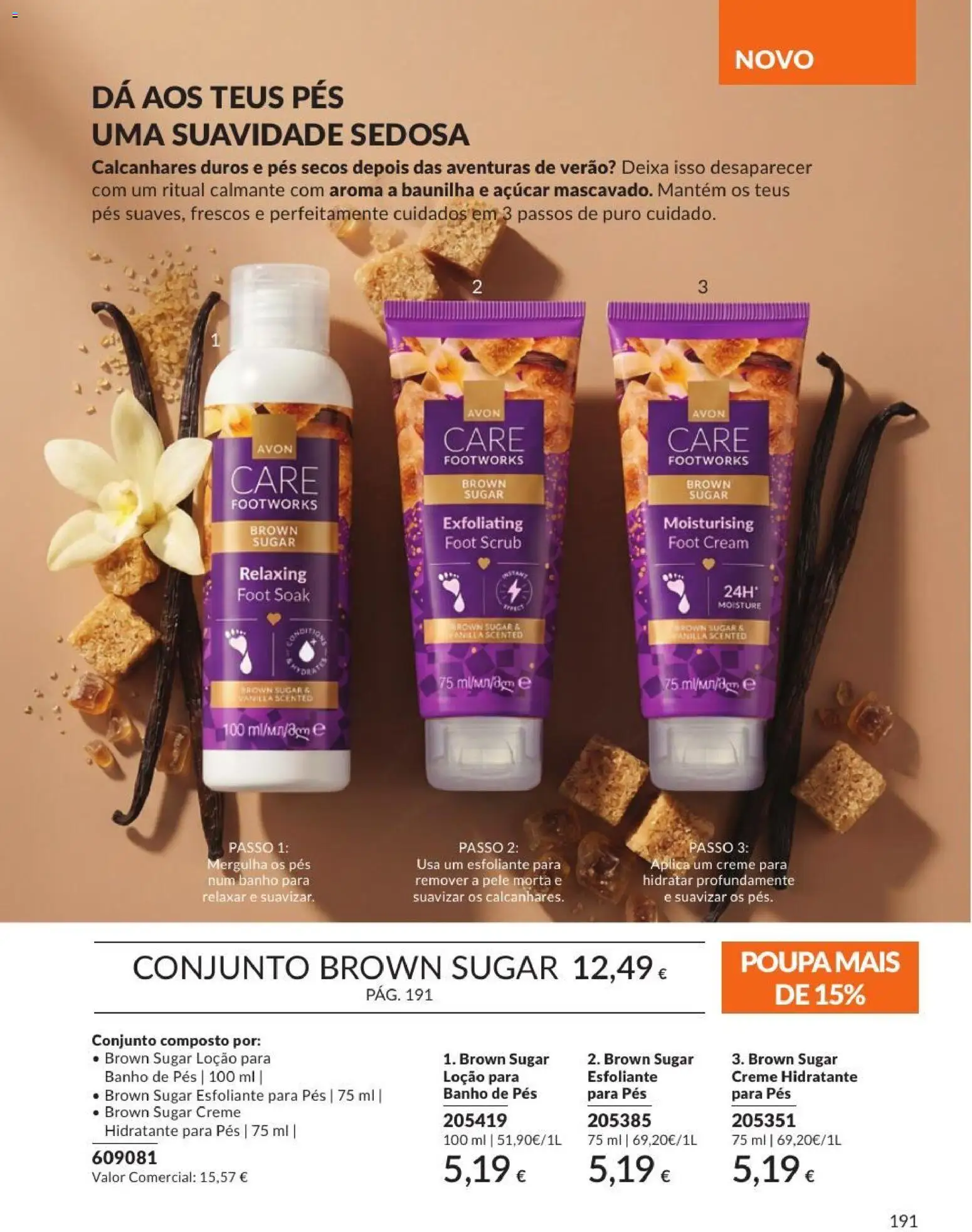 Catálogo Avon Campanha 9 │ válido de 01/09/2026 | Página: 191 | Produtos: Baunilha, Creme hidratante, Banho, Açúcar