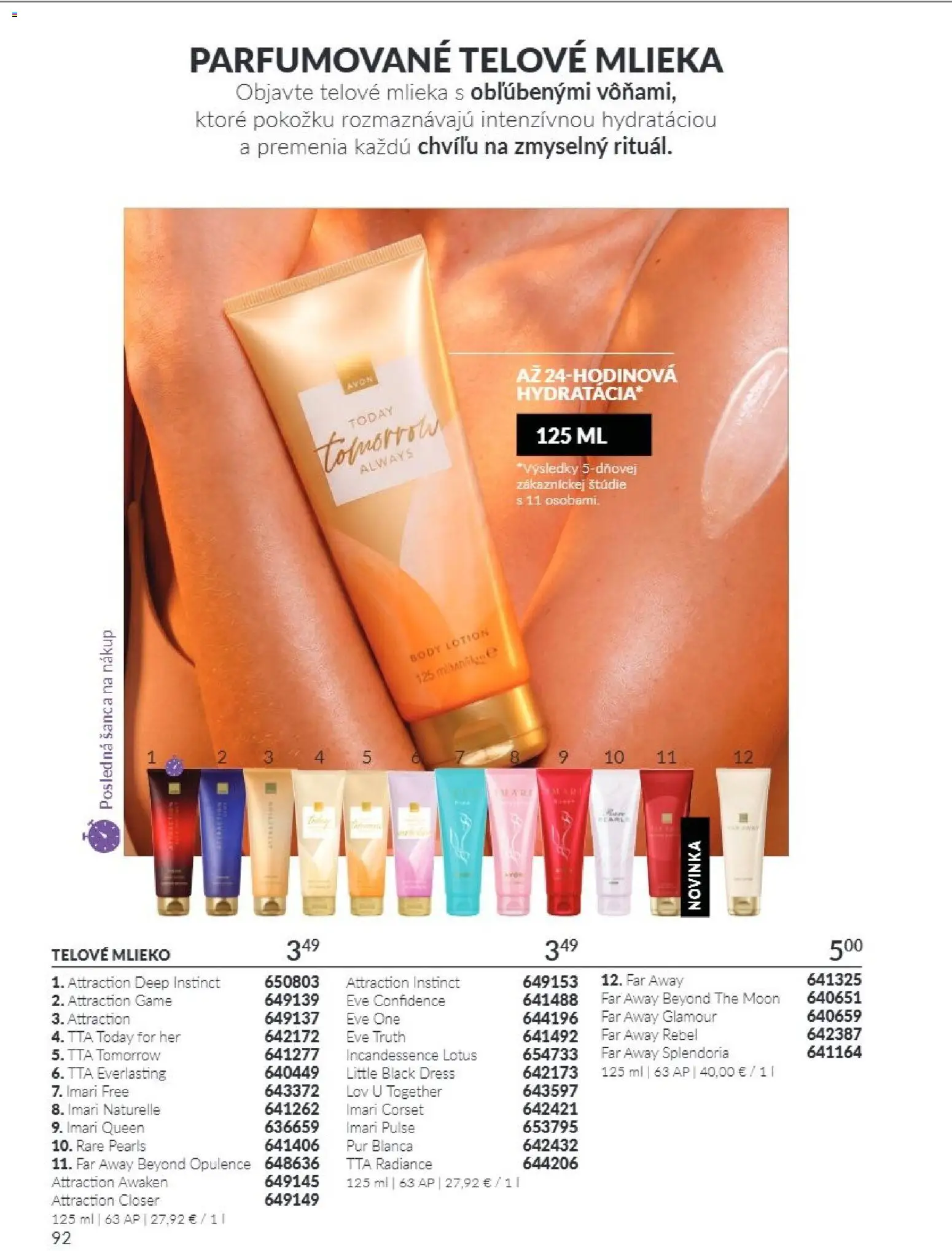 Nové Avon akcie – leták je platný od 01.10.2026 | Strana: 92 | Produkty: Mlieko, Lotus, Telové mlieko