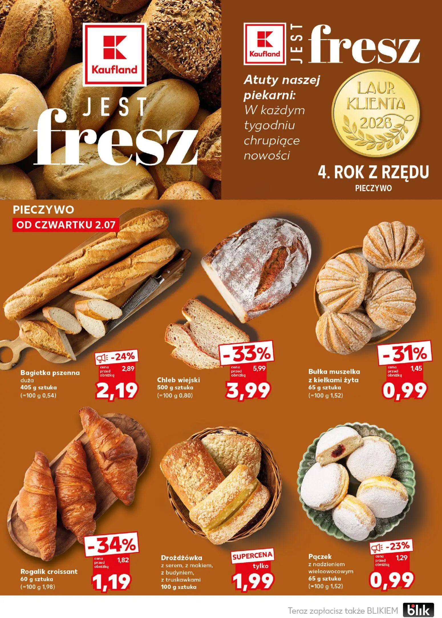 Kaufland Polsko leták - Mocny start od 06.07.2026 | Strana: 14 | Produkty: Chléb, Croissant