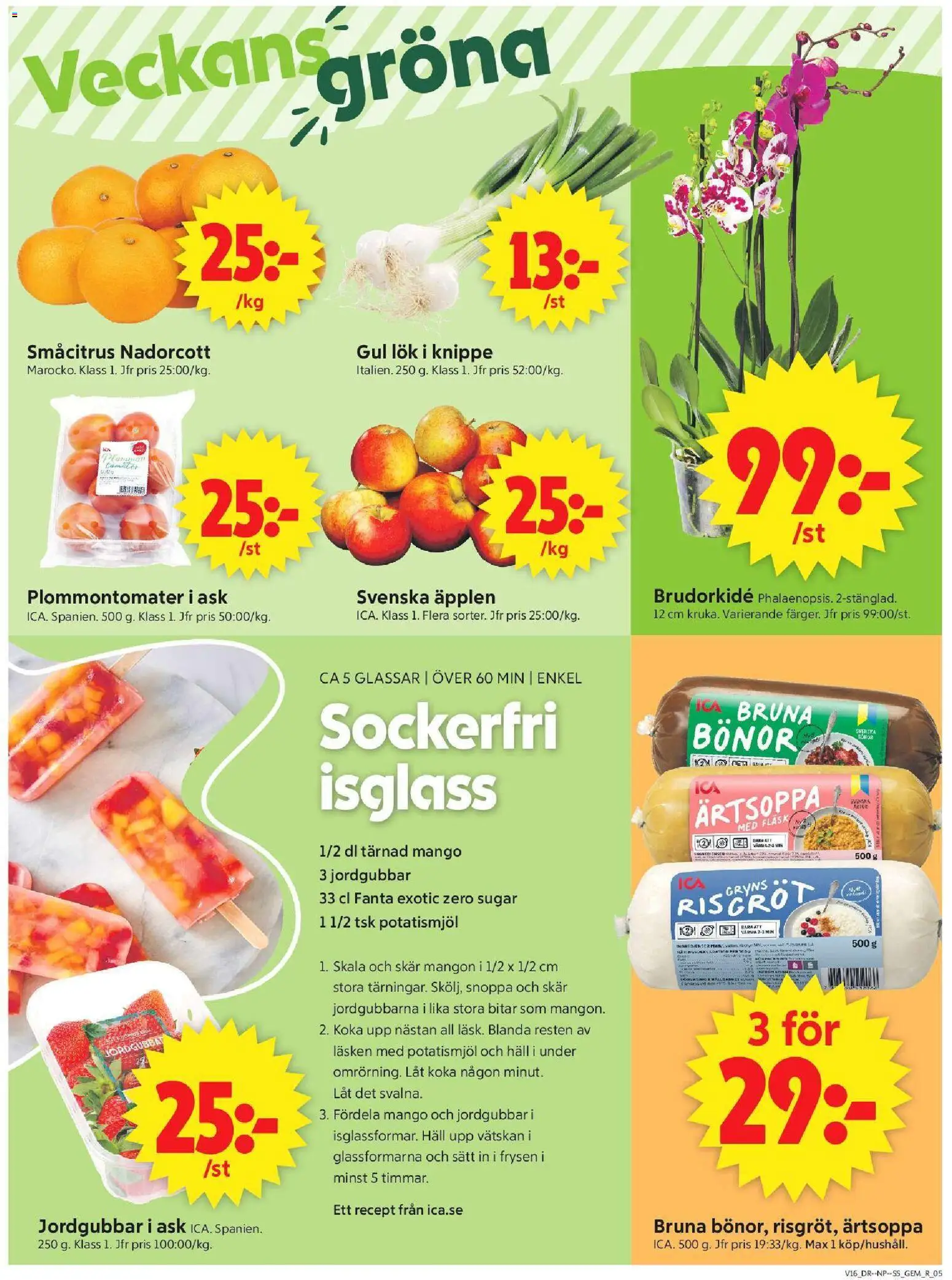 ICA Supermarket reklamblad aktuell från 13.04.2026 | Sida: 7 | Produkter: Fläsk, Äpplen, Jordgubbar, Isglass