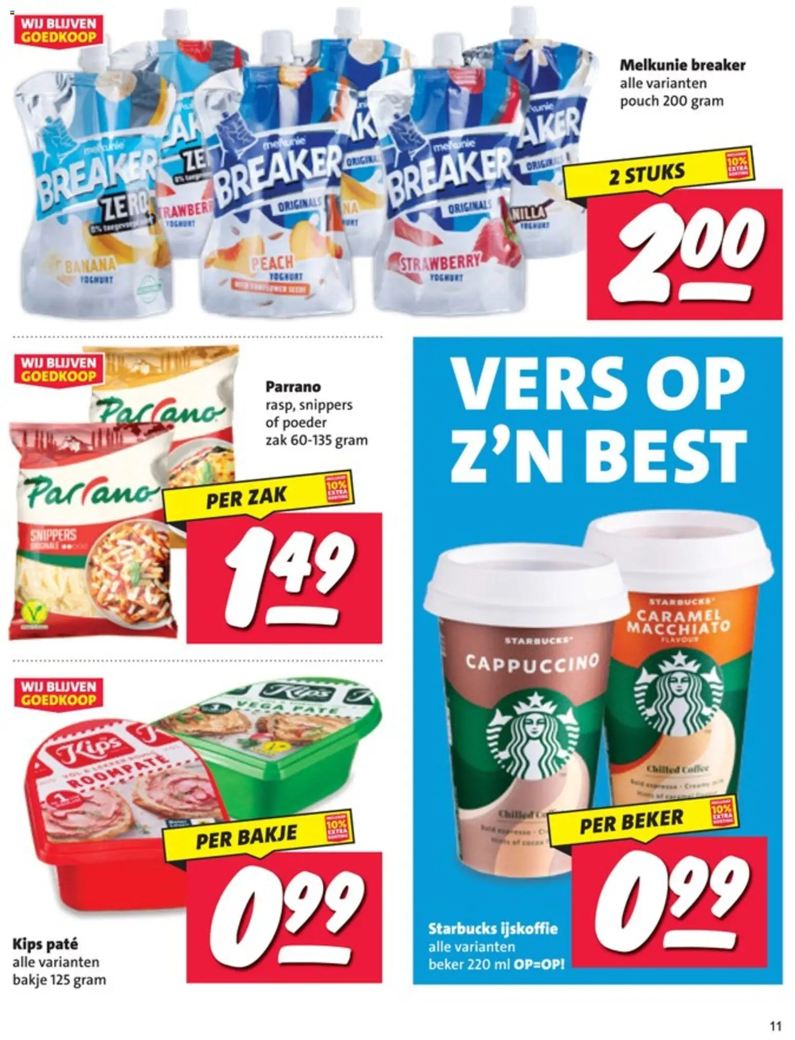 {H1} | Pagina: 11 | Producten: Yoghurt, Beker, Poeder, Cappuccino