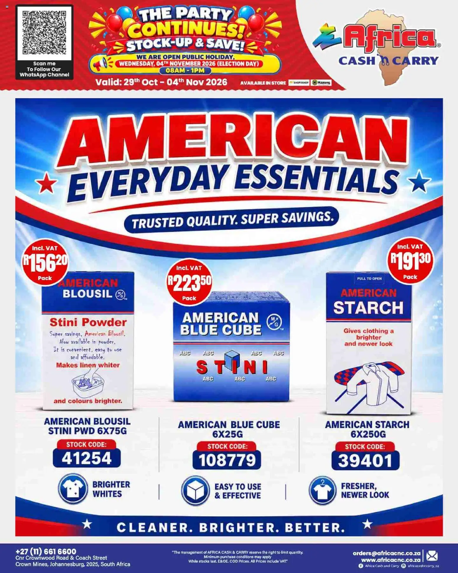 New Africa Cash & Carry catalogue – valid from 29/10/2026 | Page: 16 | Products: Powder, Stock