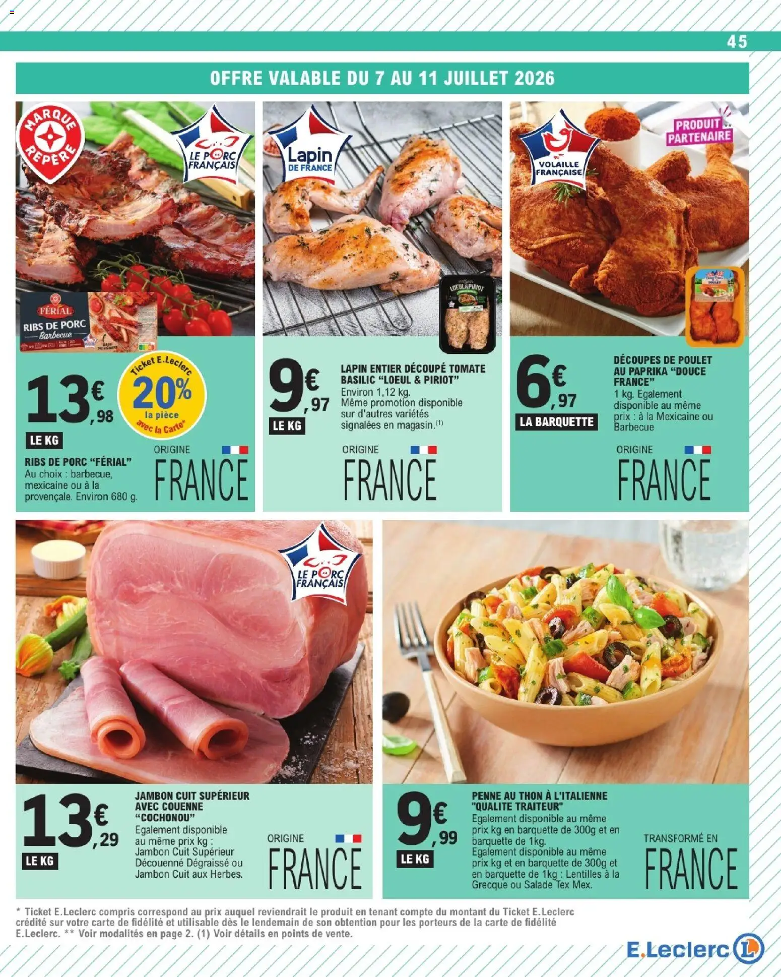 {H1} | Page: 45 | Produits: Paprika, Volaille, Jambon, Porc