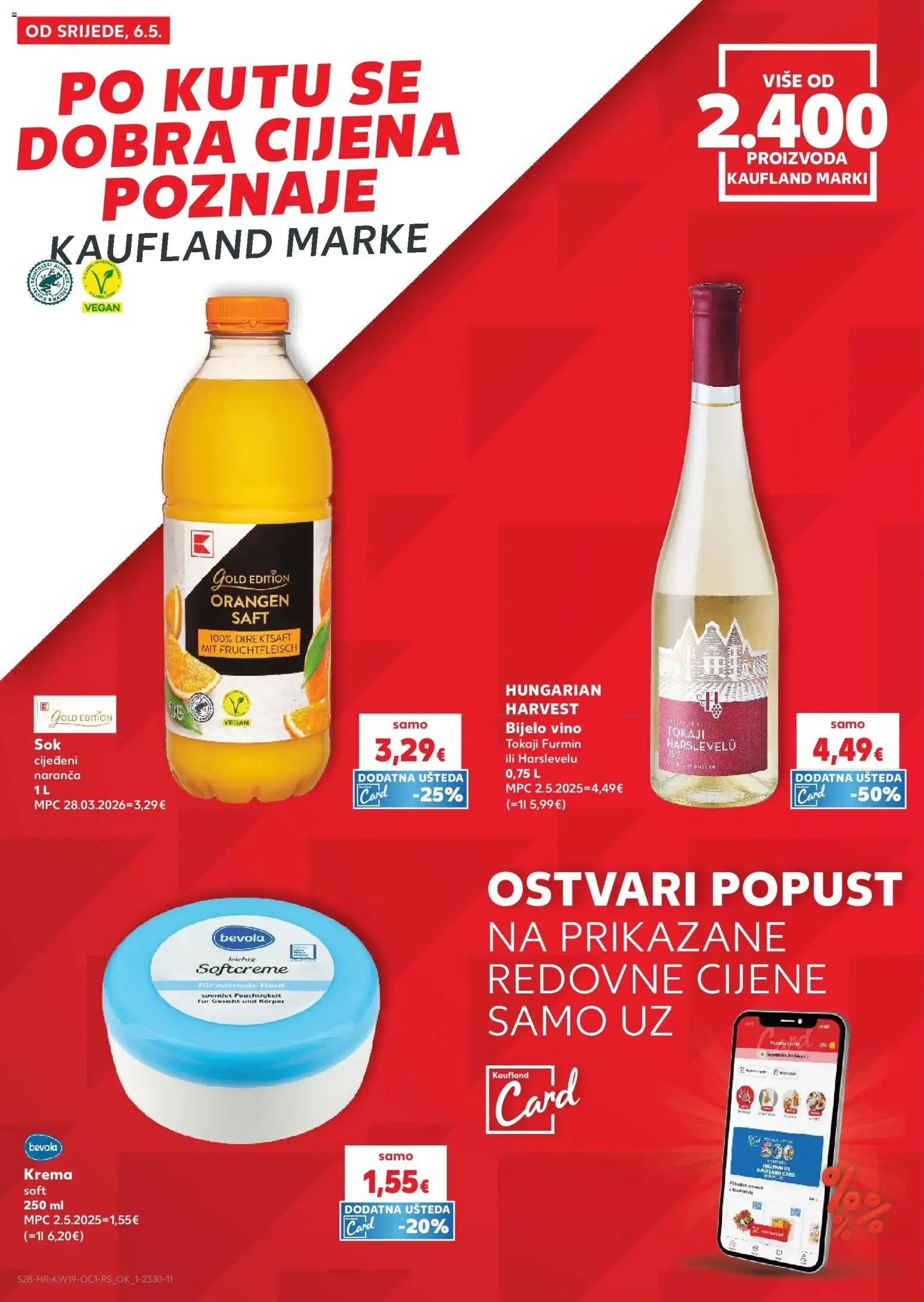 Kaufland katalog | vrijedi od 06.05.2026 | Stranica: 28 | Proizvodi: Bijelo vino, Sok, Vino, Krema