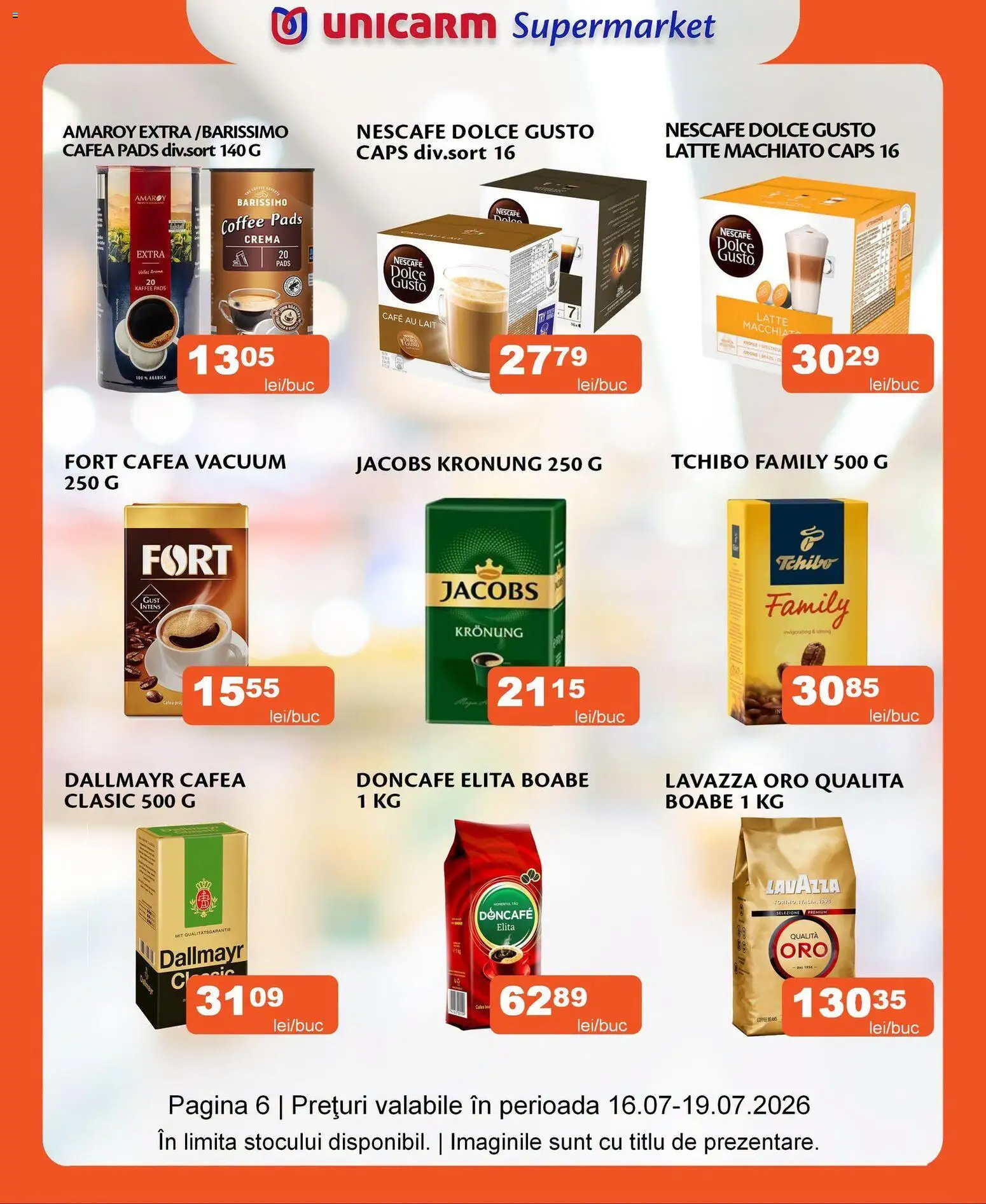 Noul catalog Unicarm – valabil de la 16.07.2026 | Pagină: 6 | Produse: Köpek çiti, Cremă, Cafea