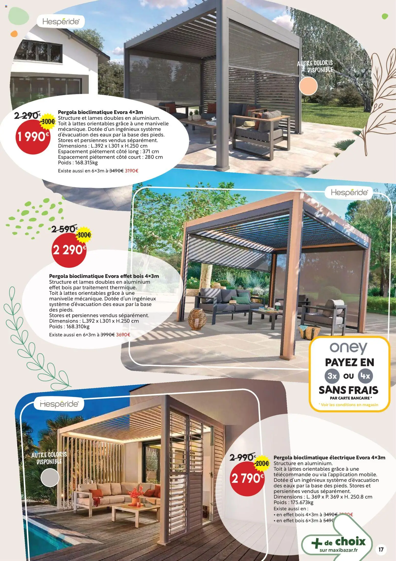 {H1} | Page: 17 | Produits: Base, Poids, Persiennes, Pergola